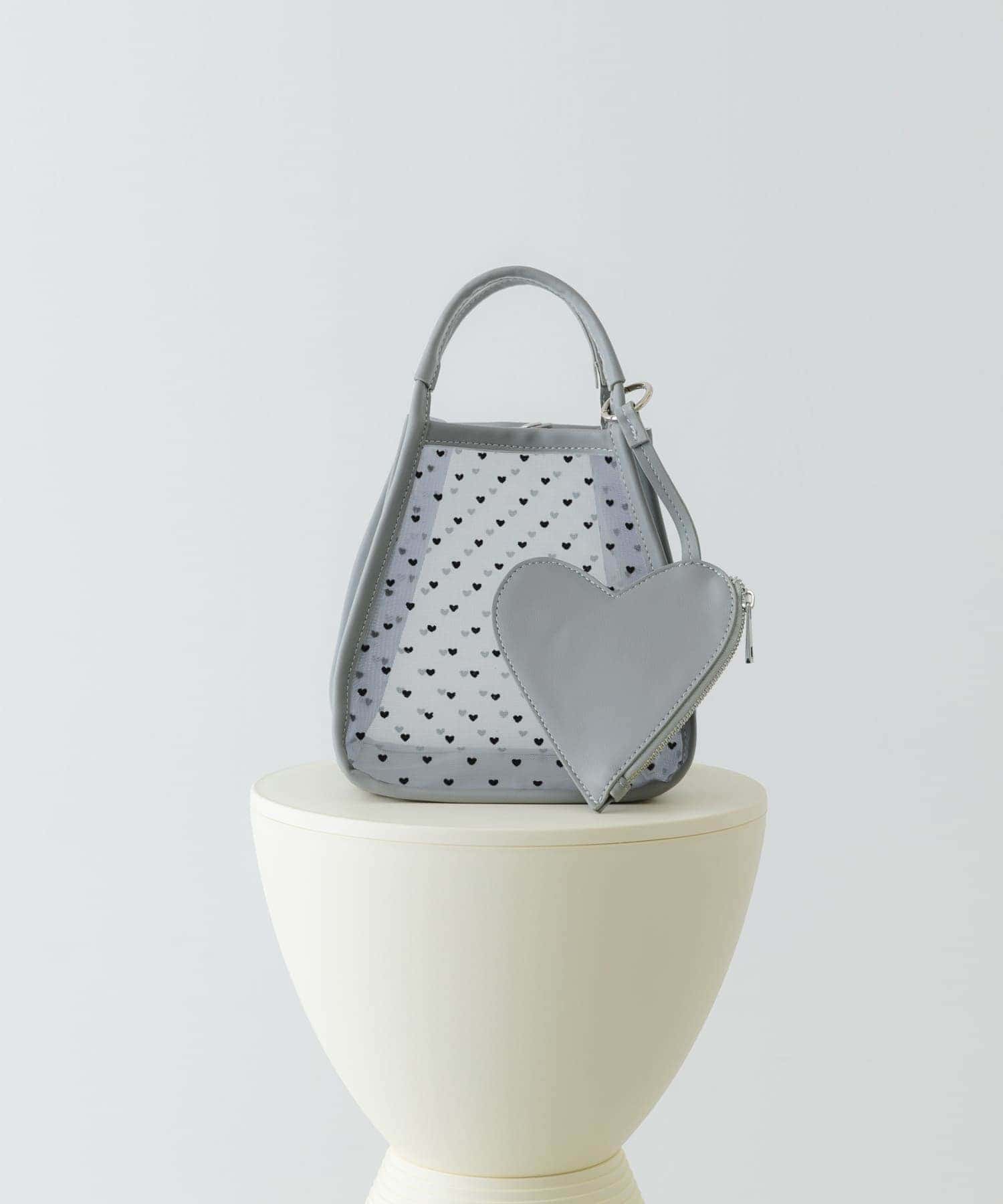 ハートシアーハンドバッグ GRAY one