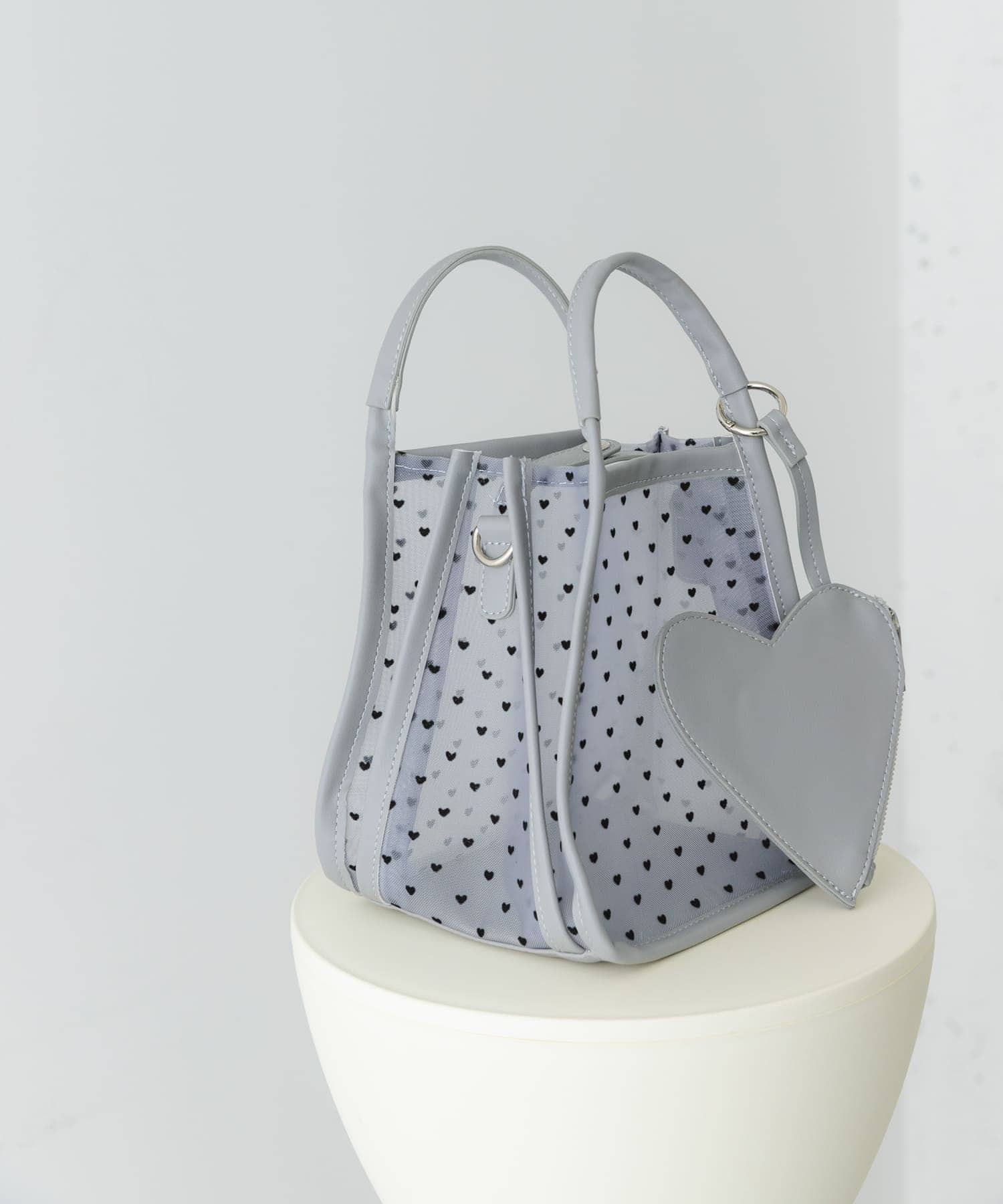 ハートシアーハンドバッグ GRAY one