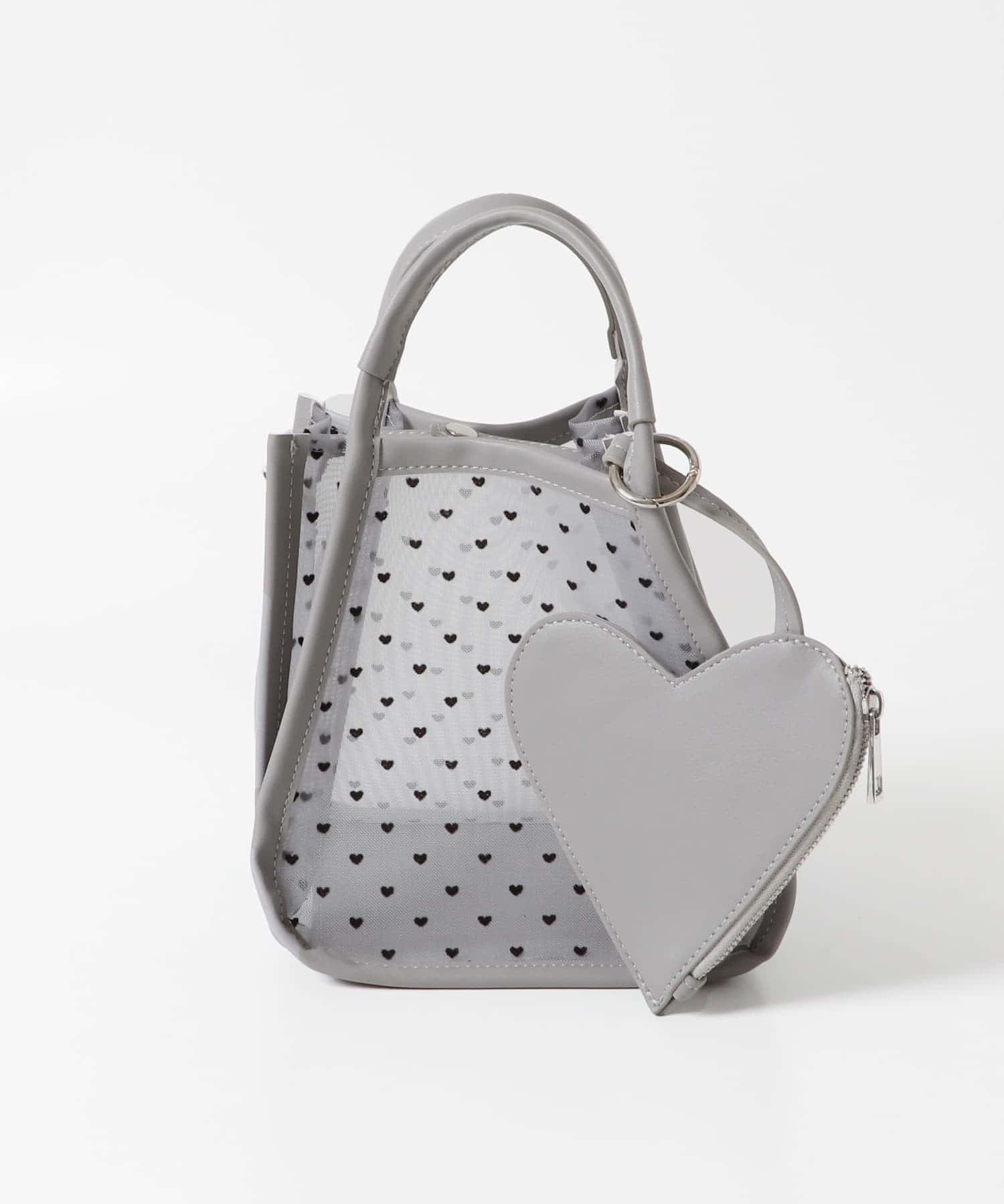 ハートシアーハンドバッグ GRAY one