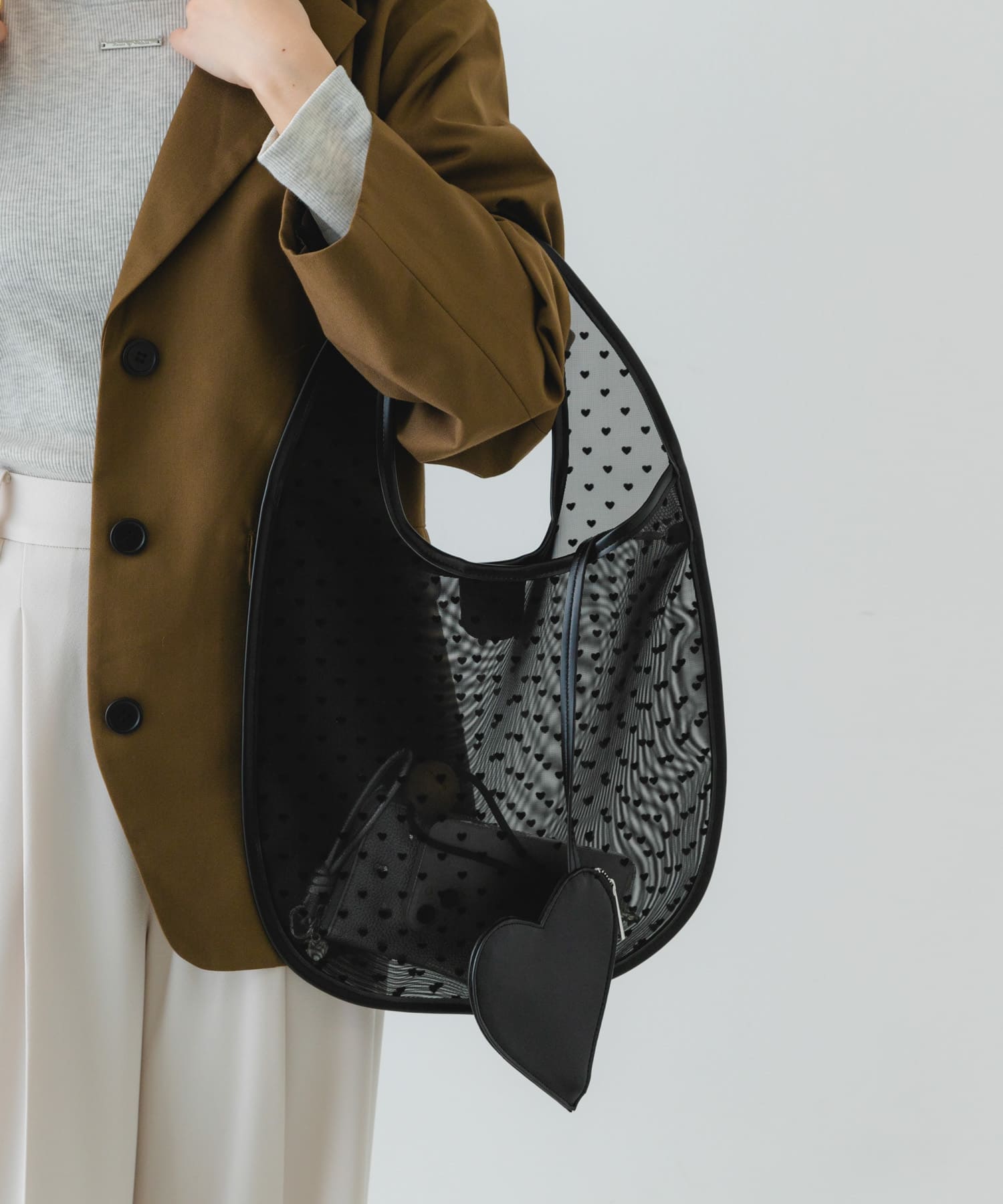 ハートシアートートバッグ BLACK one