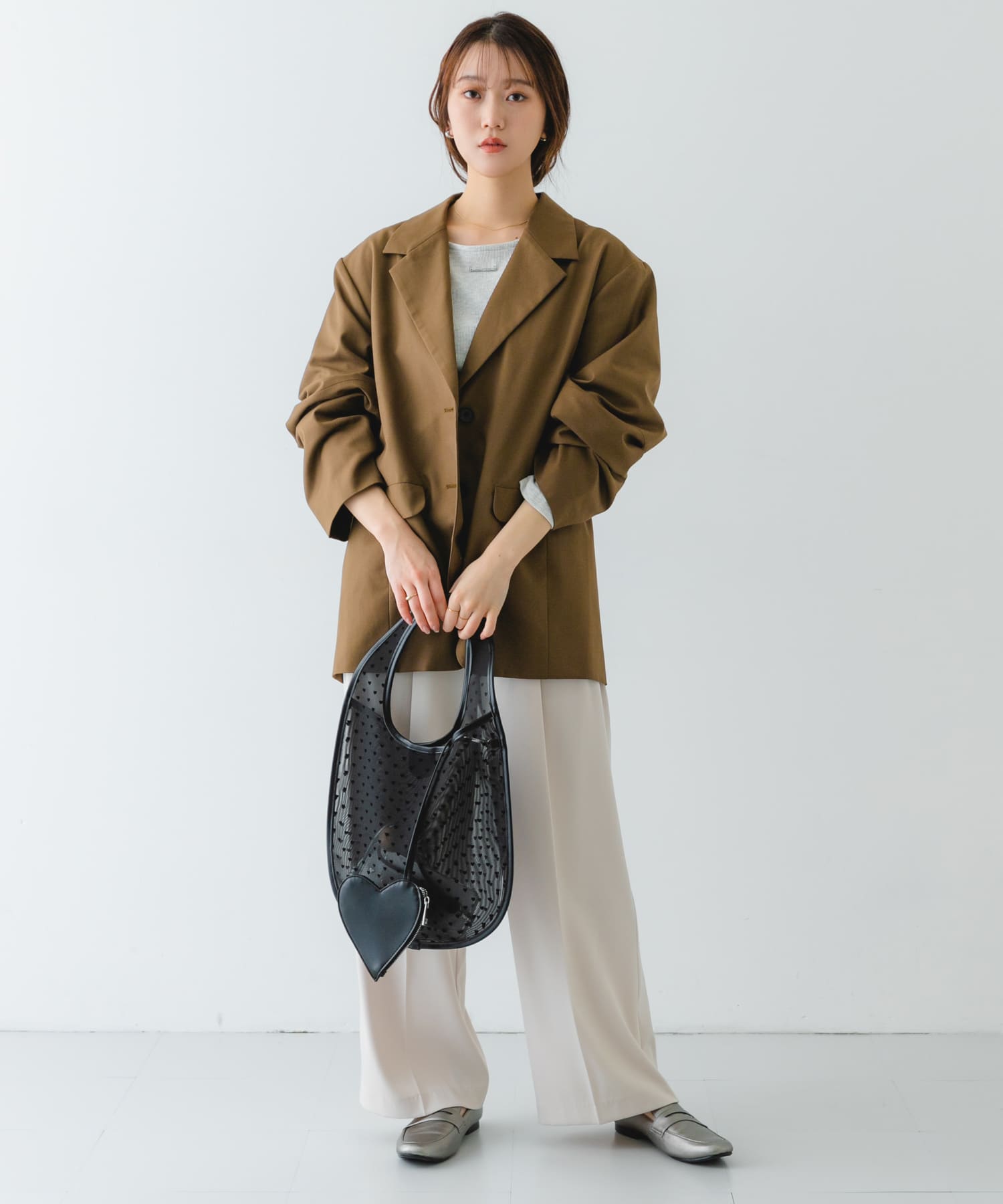 ハートシアートートバッグ BLACK one