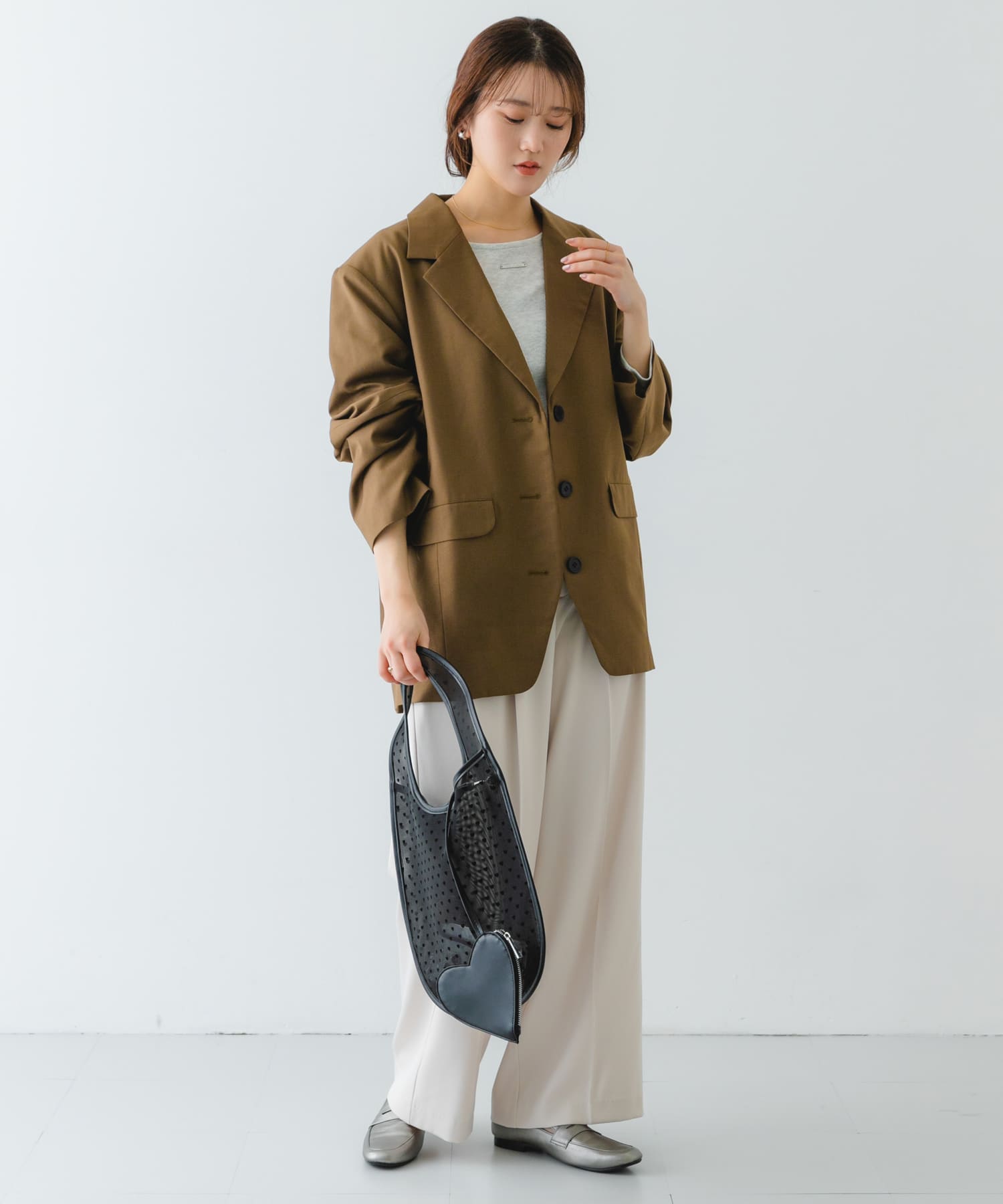 ハートシアートートバッグ BLACK one