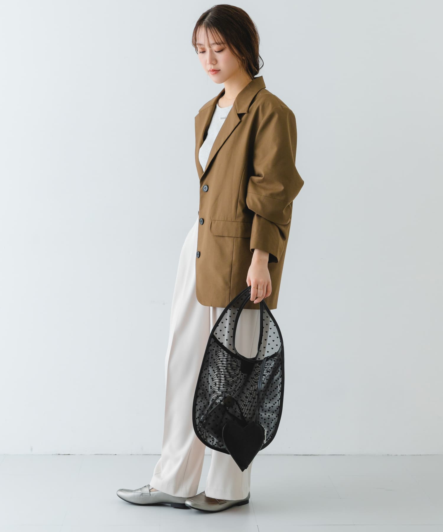 ハートシアートートバッグ BLACK one