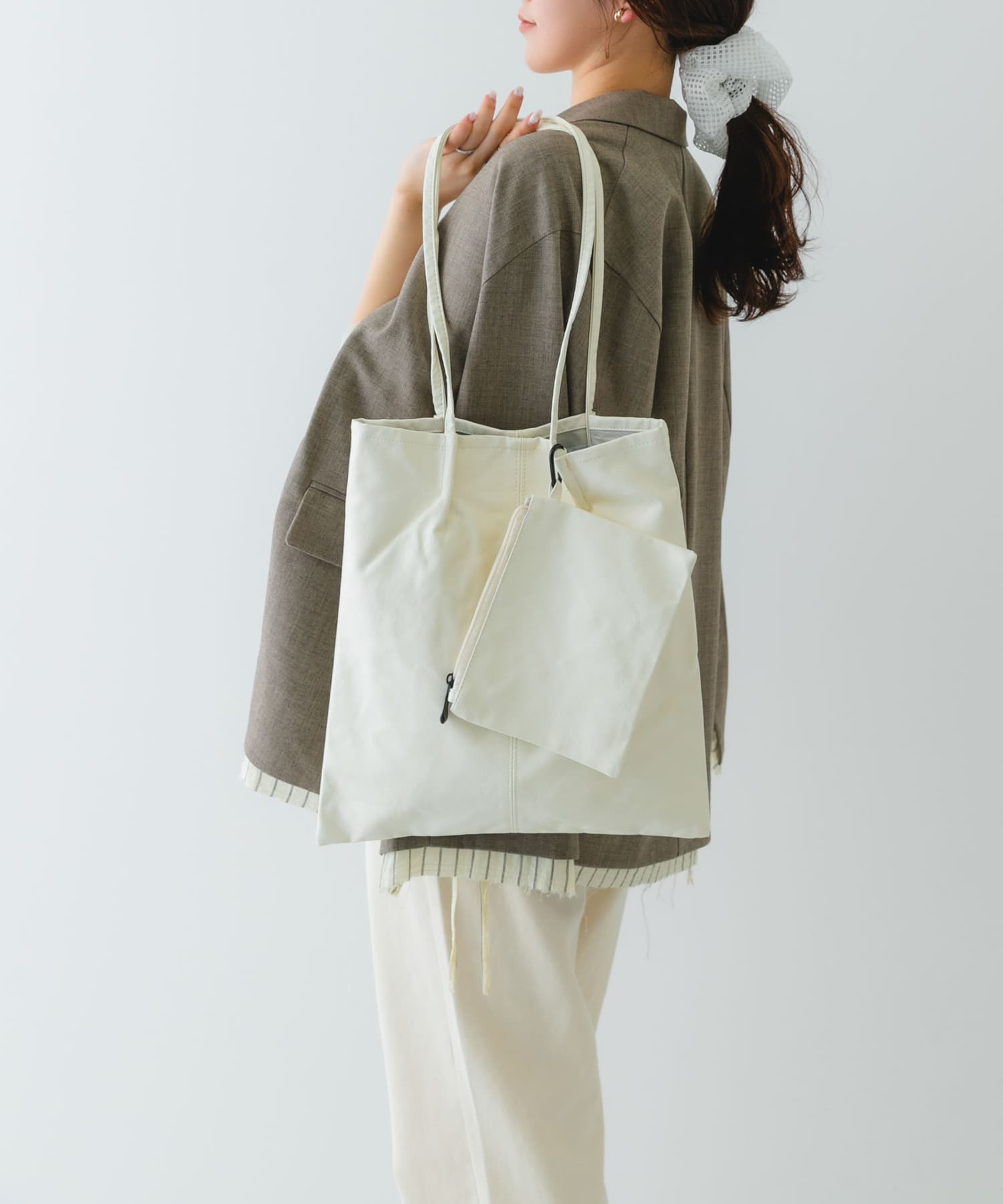ウォッシャブルコンパクトトートバッグ WHITE one