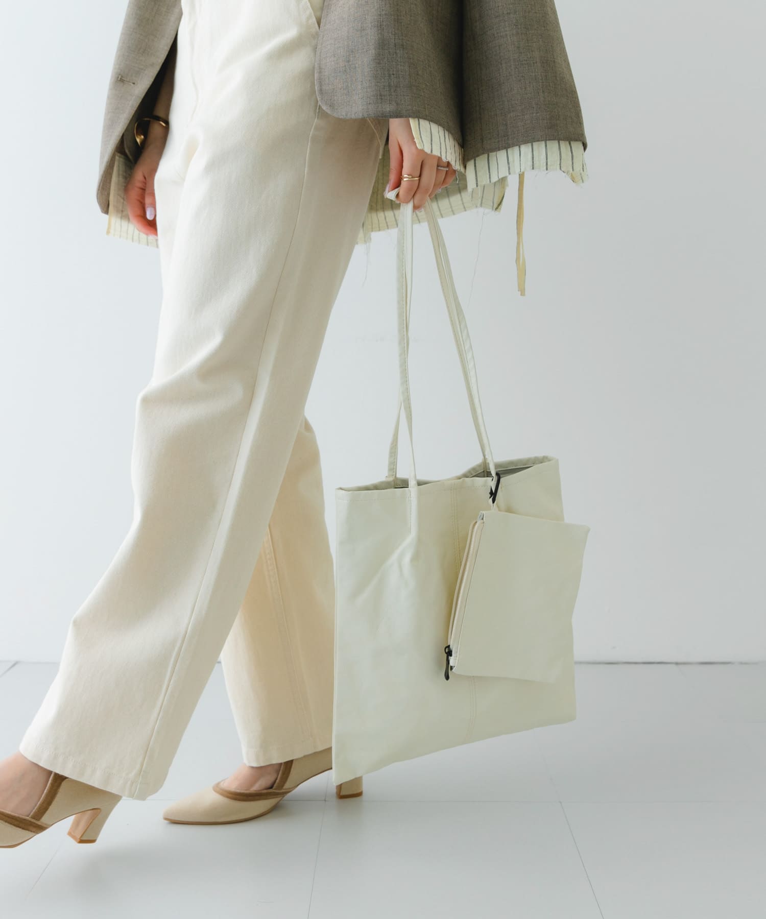 ウォッシャブルコンパクトトートバッグ WHITE one