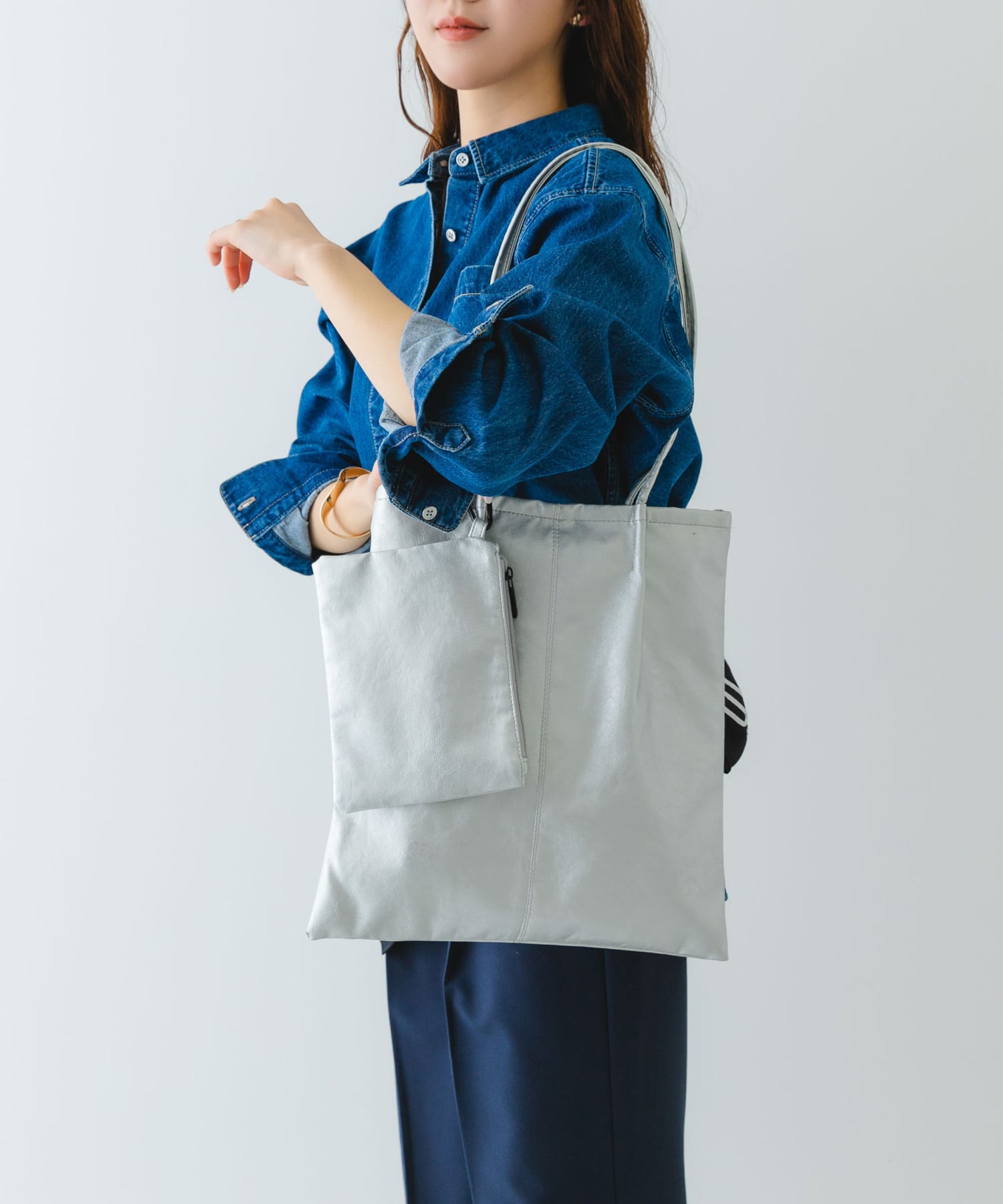 ウォッシャブルコンパクトトートバッグ SILVER one