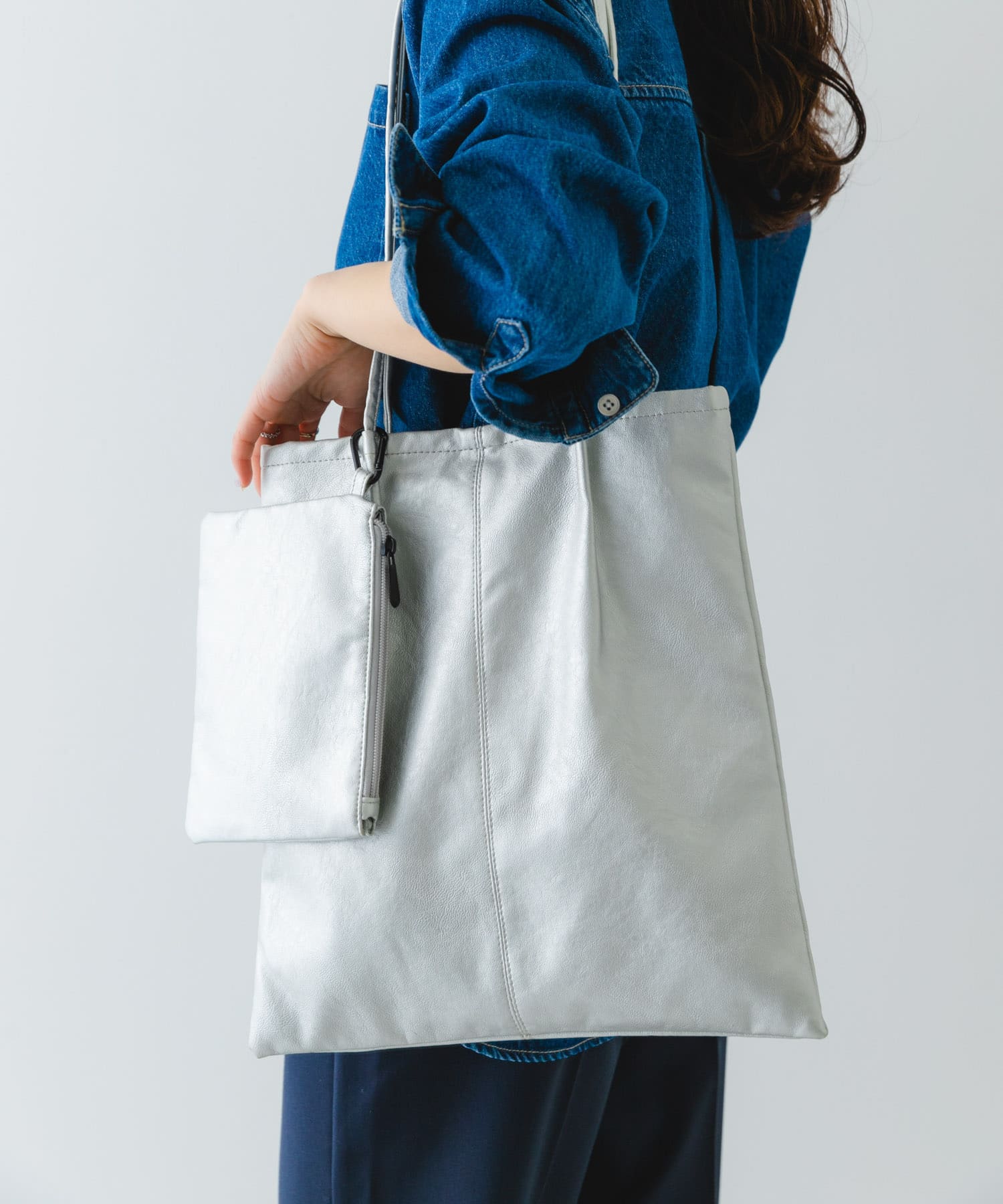 ウォッシャブルコンパクトトートバッグ SILVER one