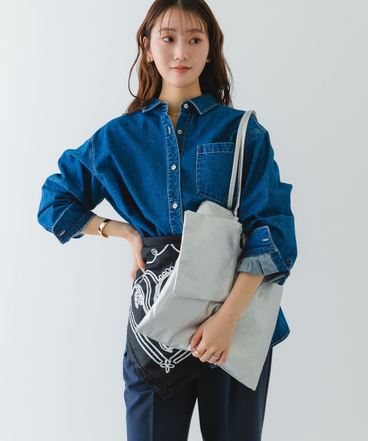 ウォッシャブルコンパクトトートバッグ SILVER one