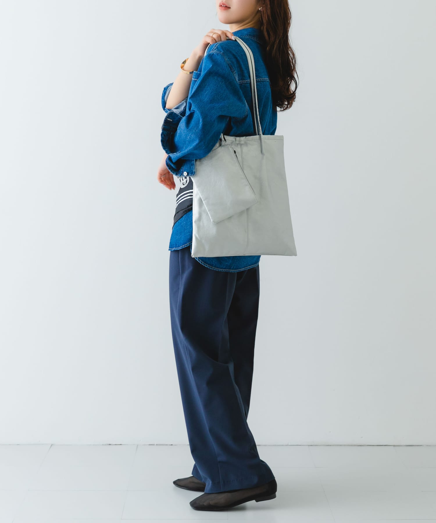 ウォッシャブルコンパクトトートバッグ SILVER one