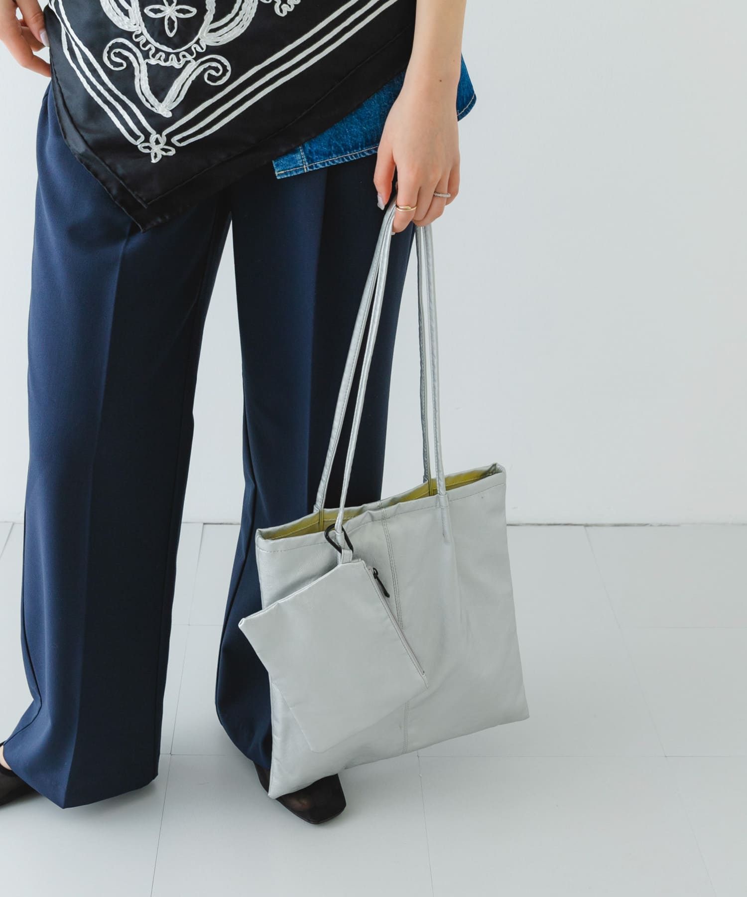 ウォッシャブルコンパクトトートバッグ SILVER one