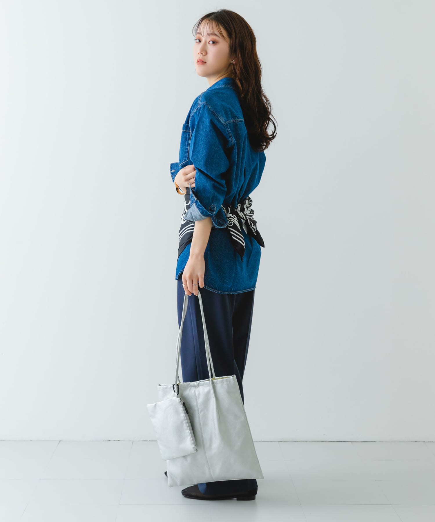 ウォッシャブルコンパクトトートバッグ SILVER one