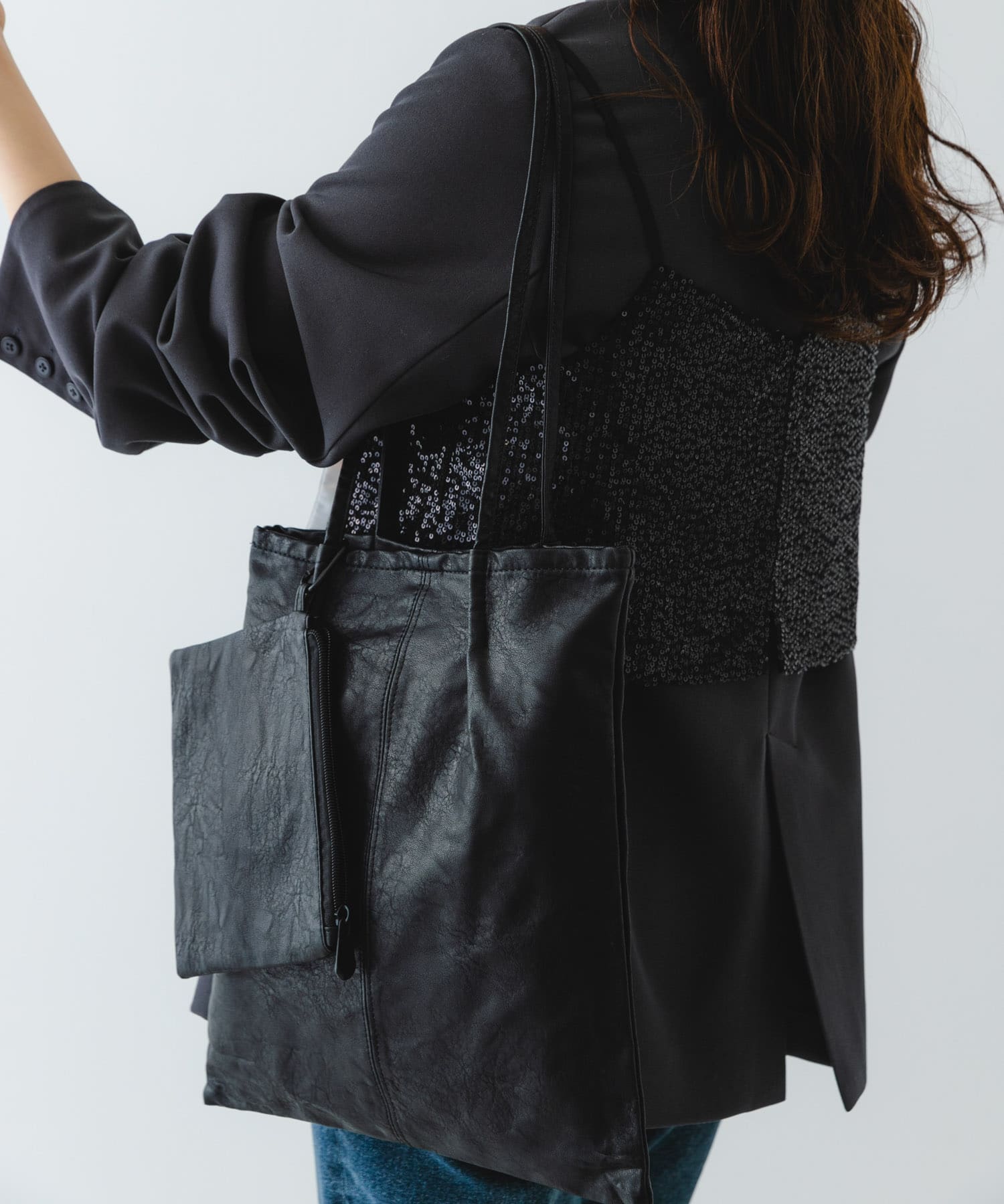 ウォッシャブルコンパクトトートバッグ BLACK one