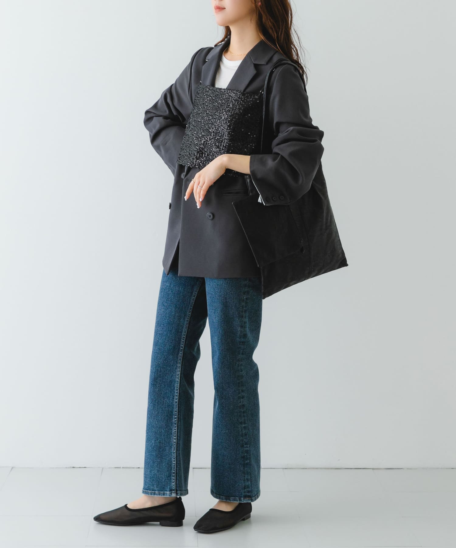 ウォッシャブルコンパクトトートバッグ BLACK one