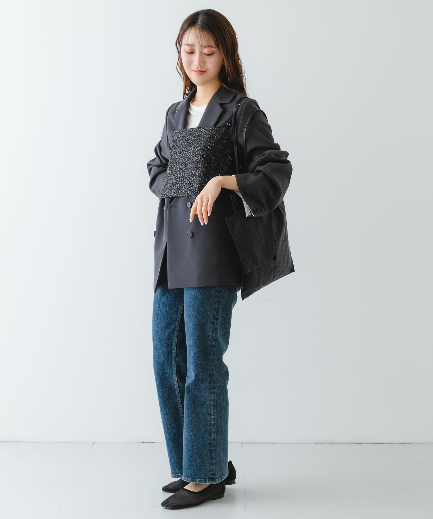 ウォッシャブルコンパクトトートバッグ BLACK one