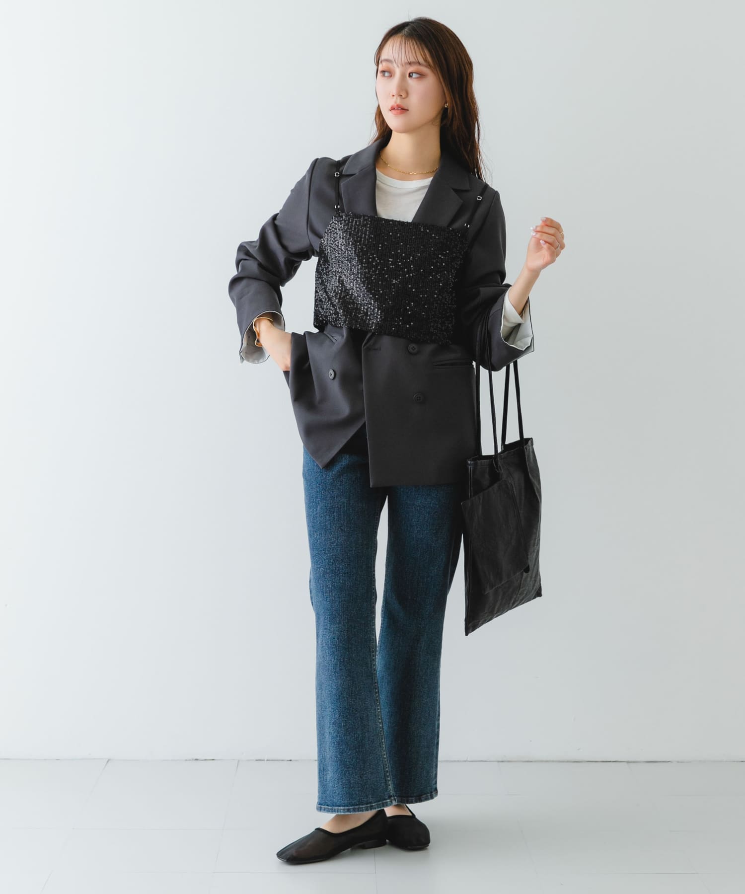 ウォッシャブルコンパクトトートバッグ BLACK one