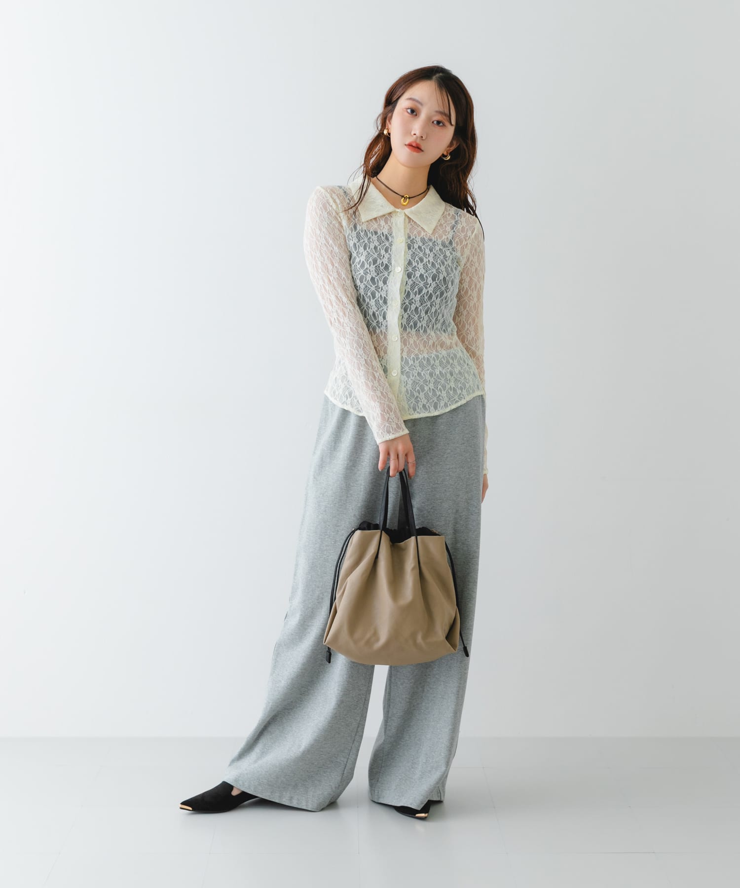 ウォッシャブルショルダーバッグ『Msize』 BEIGE one