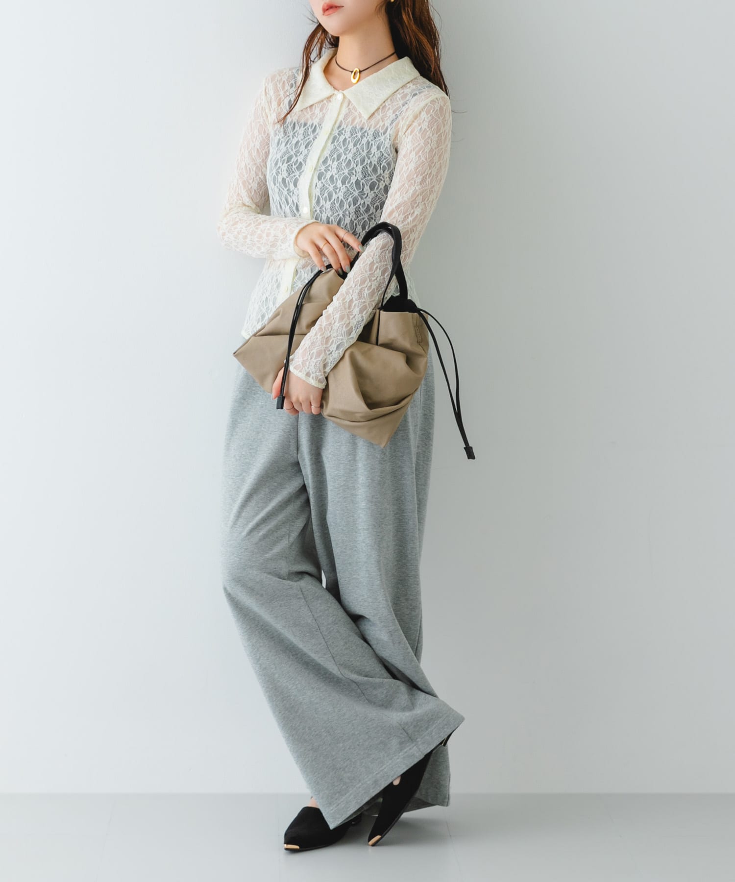 ウォッシャブルショルダーバッグ『Msize』 BEIGE one