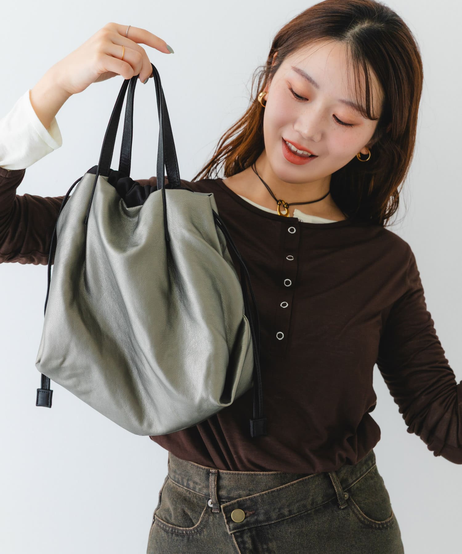 ウォッシャブルショルダーバッグ『Msize』 D.SILVER one