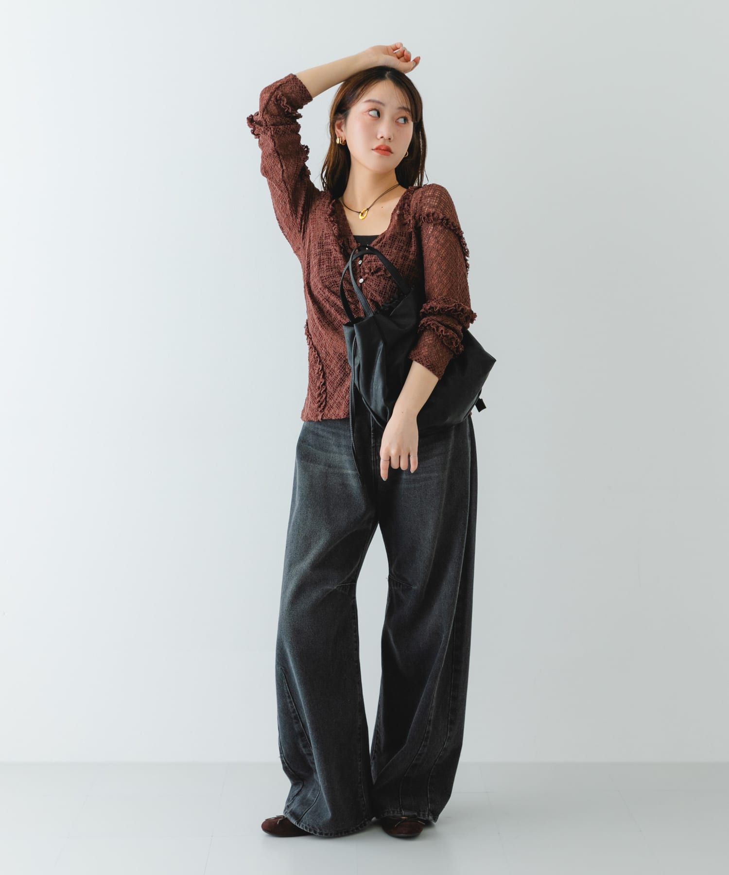 ウォッシャブルショルダーバッグ『Msize』 BLACK one