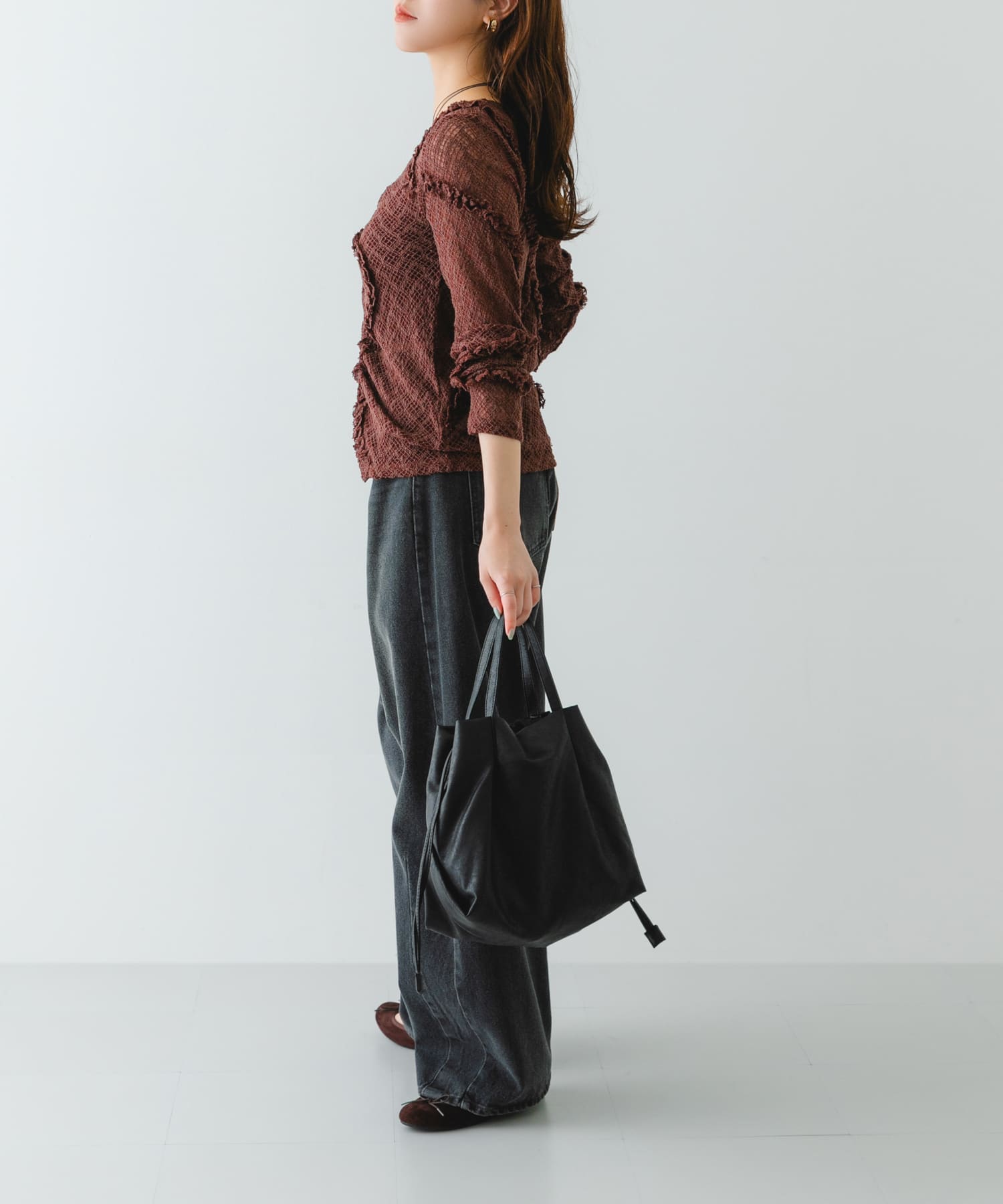 ウォッシャブルショルダーバッグ『Msize』 BLACK one