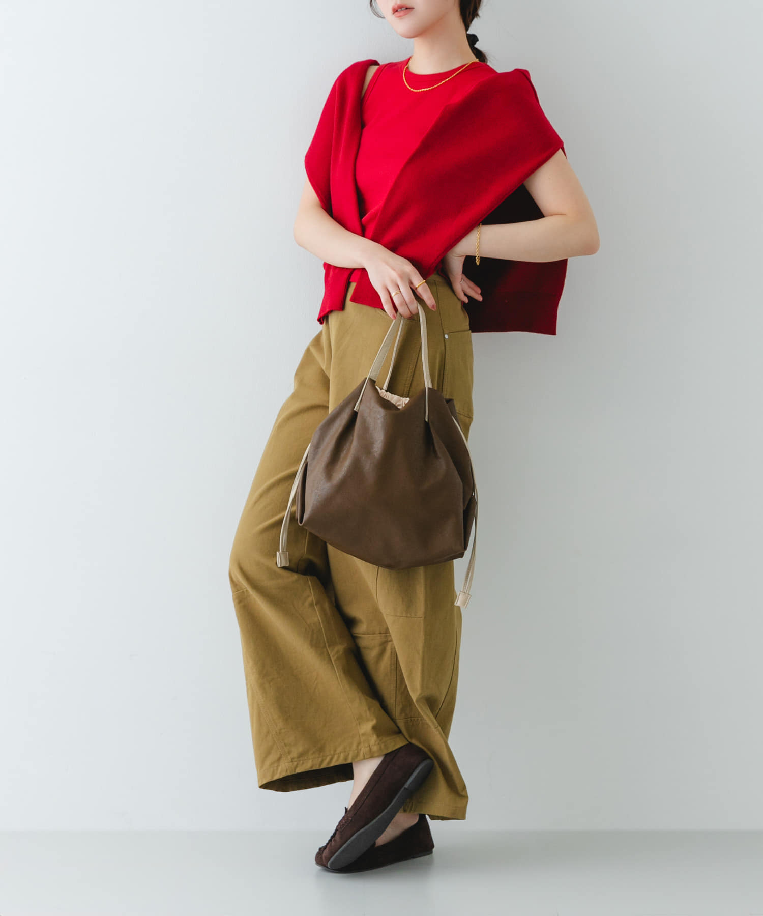 『Sサイズ』ウォッシャブルミニショルダーバッグ BROWN one