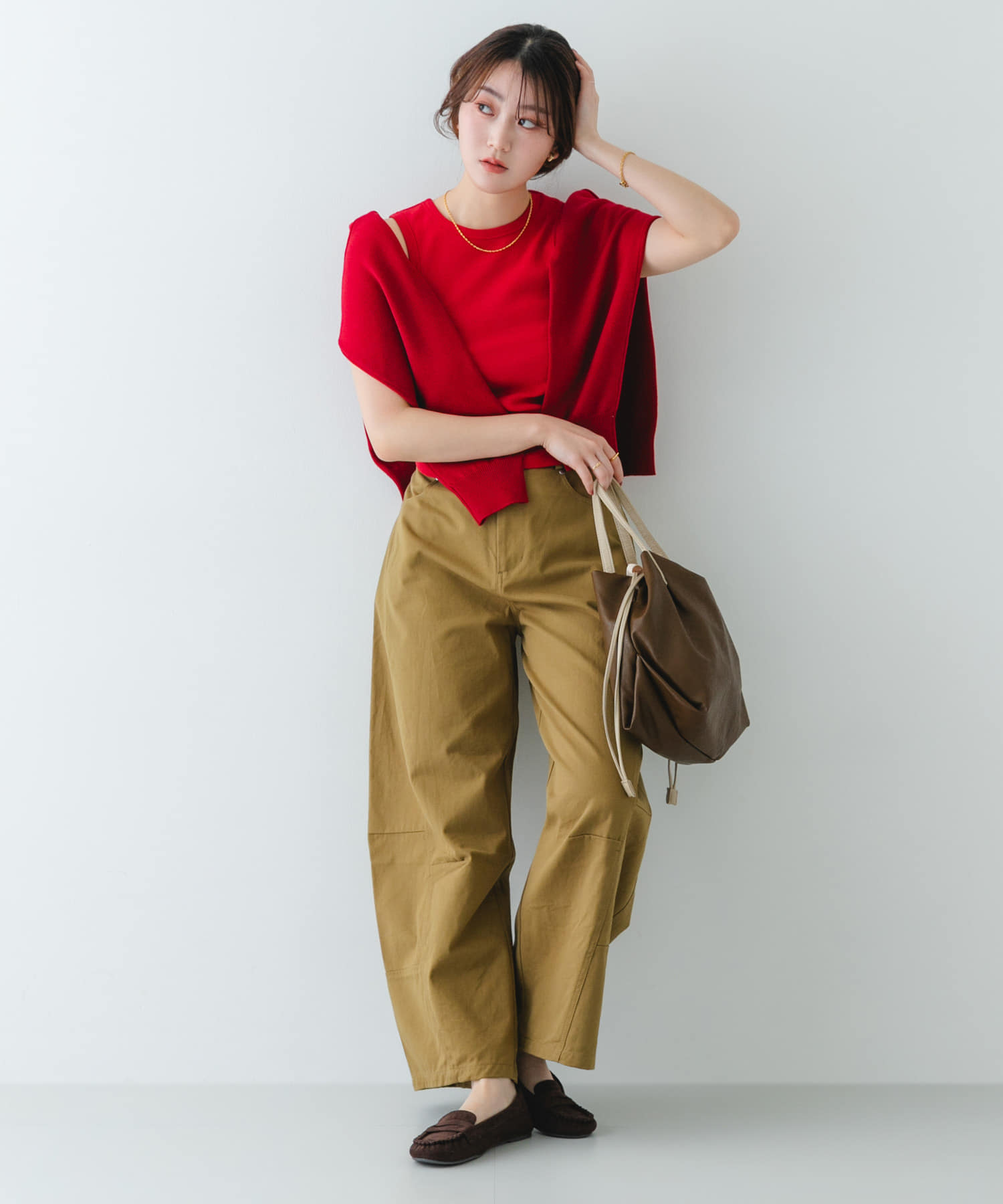『Sサイズ』ウォッシャブルミニショルダーバッグ BROWN one
