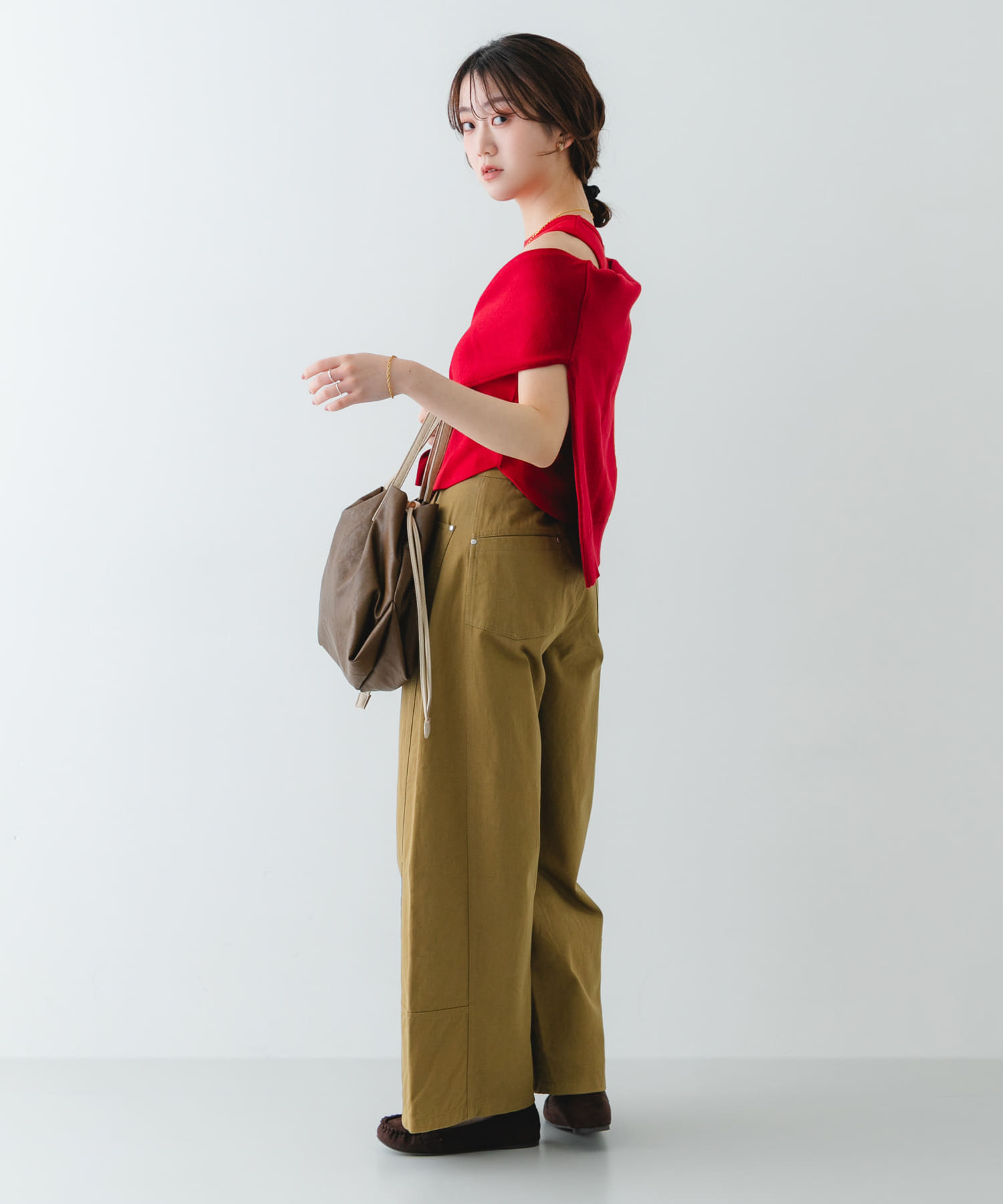 『Sサイズ』ウォッシャブルミニショルダーバッグ BROWN one