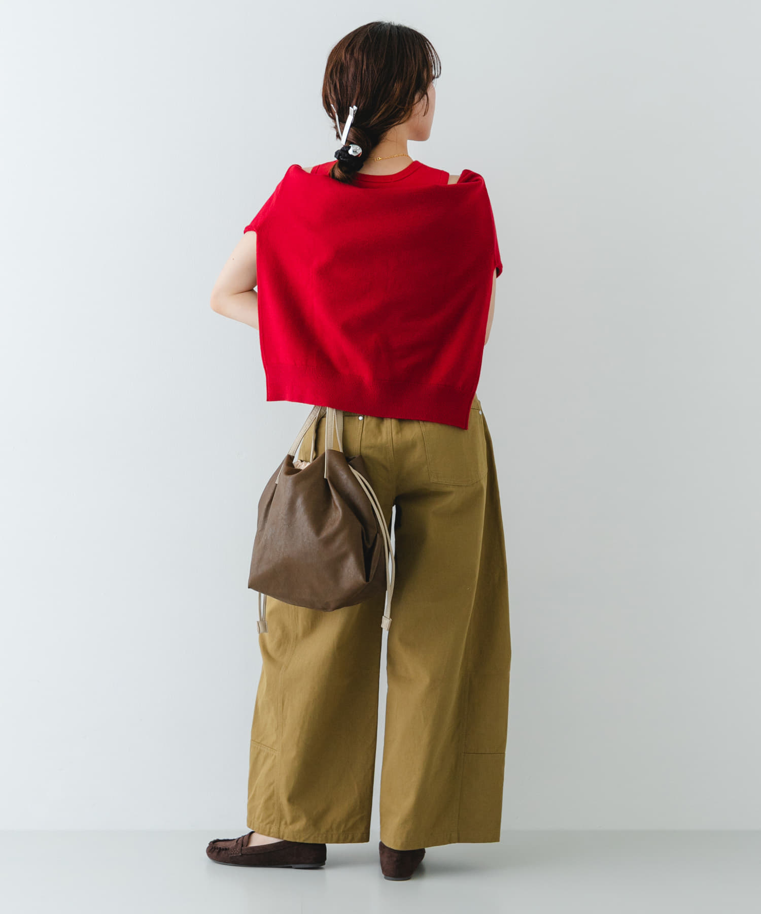 『Sサイズ』ウォッシャブルミニショルダーバッグ BROWN one