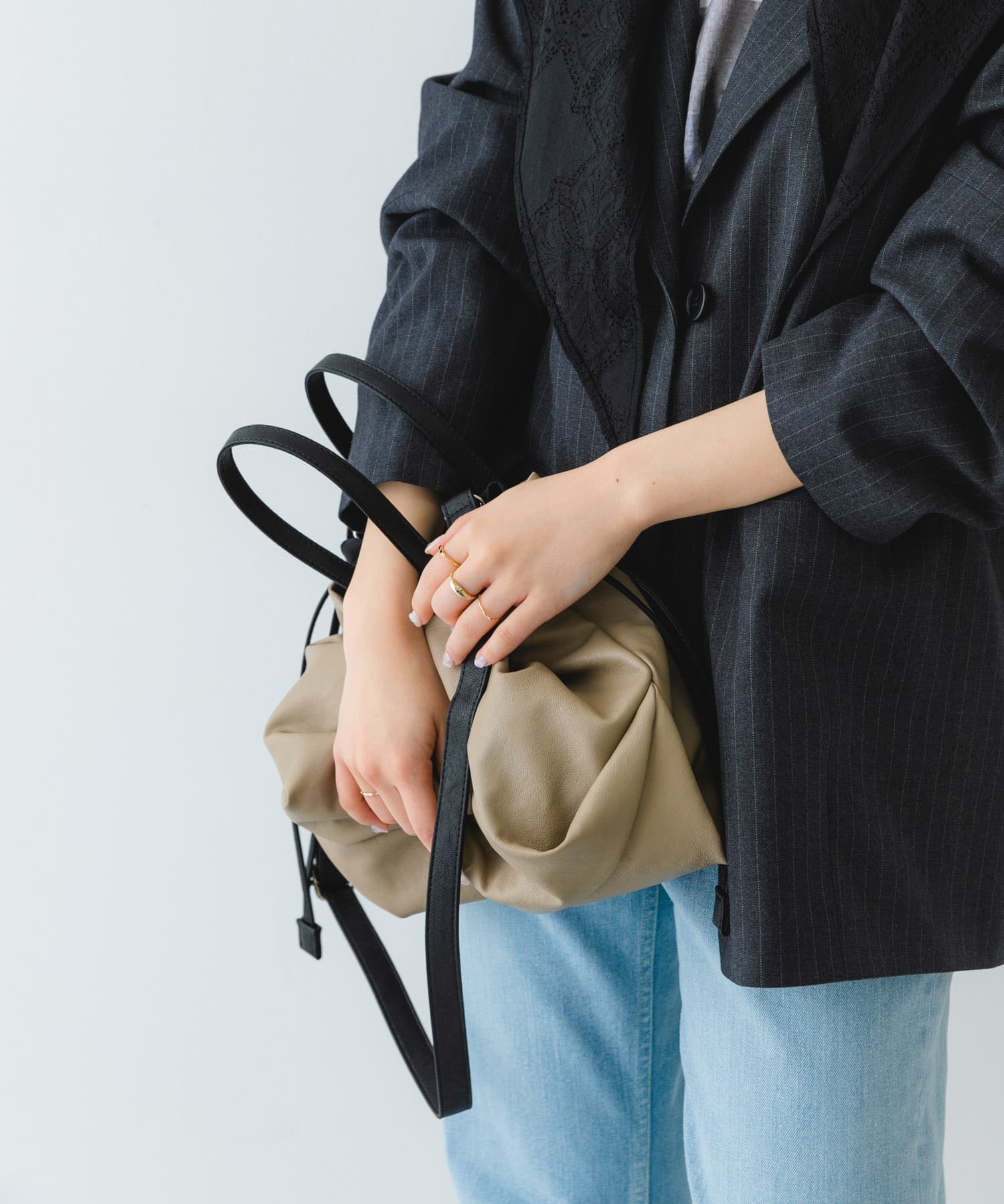 ウォッシャブルミニショルダーバッグ『Ssize』 BEIGE one