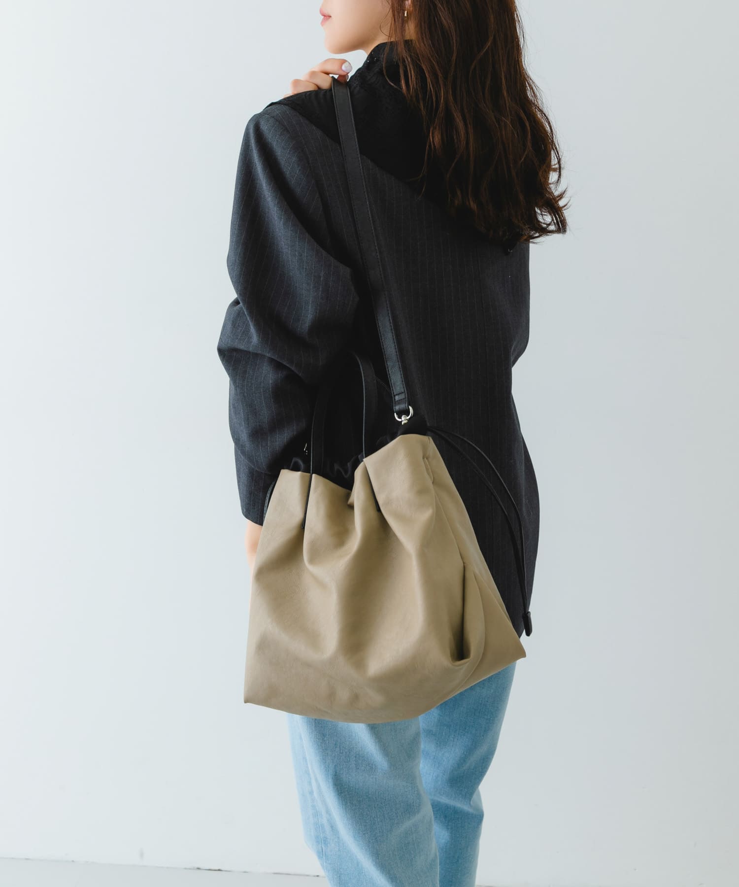 ウォッシャブルミニショルダーバッグ『Ssize』 BEIGE one
