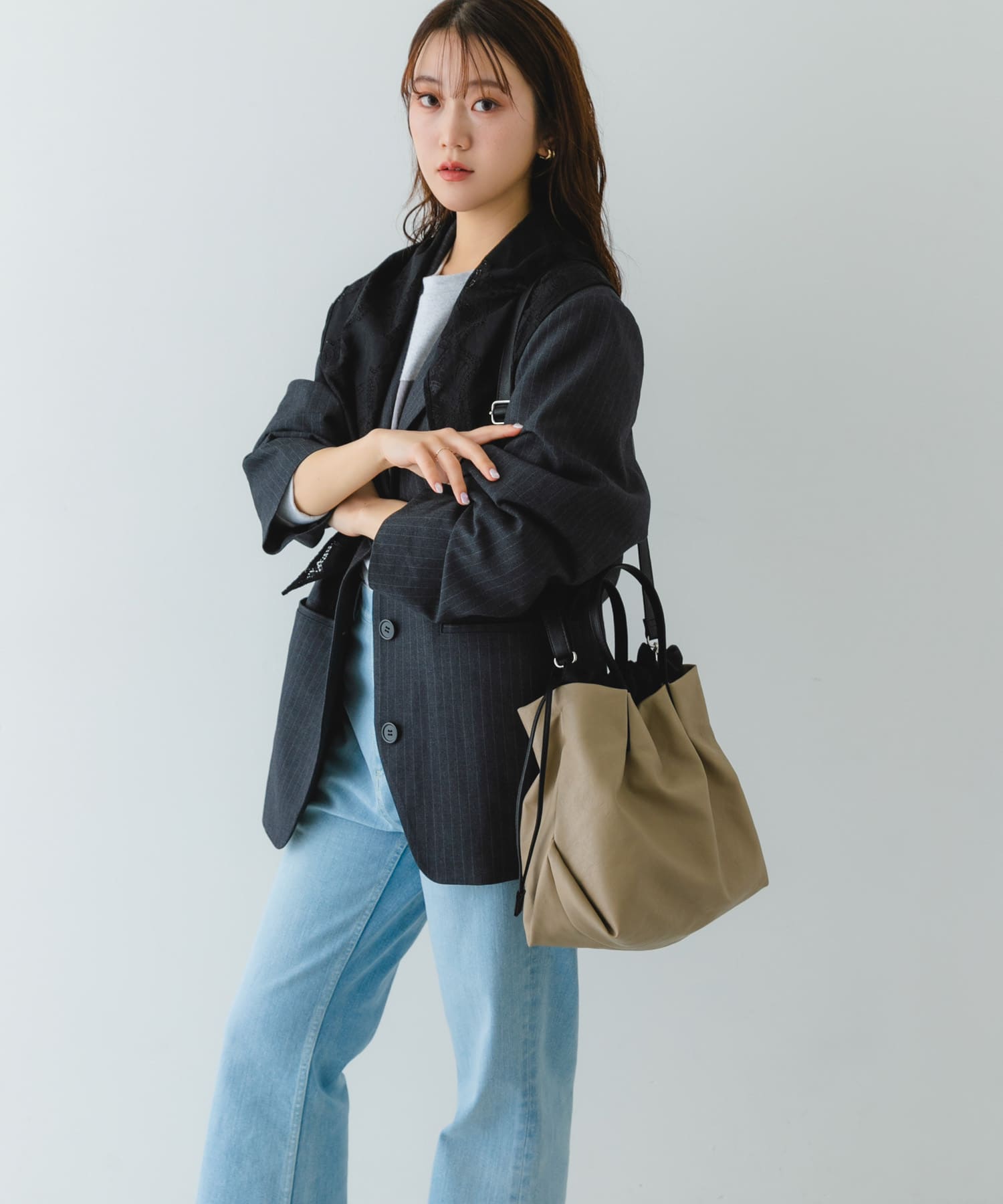 ウォッシャブルミニショルダーバッグ『Ssize』 BEIGE one