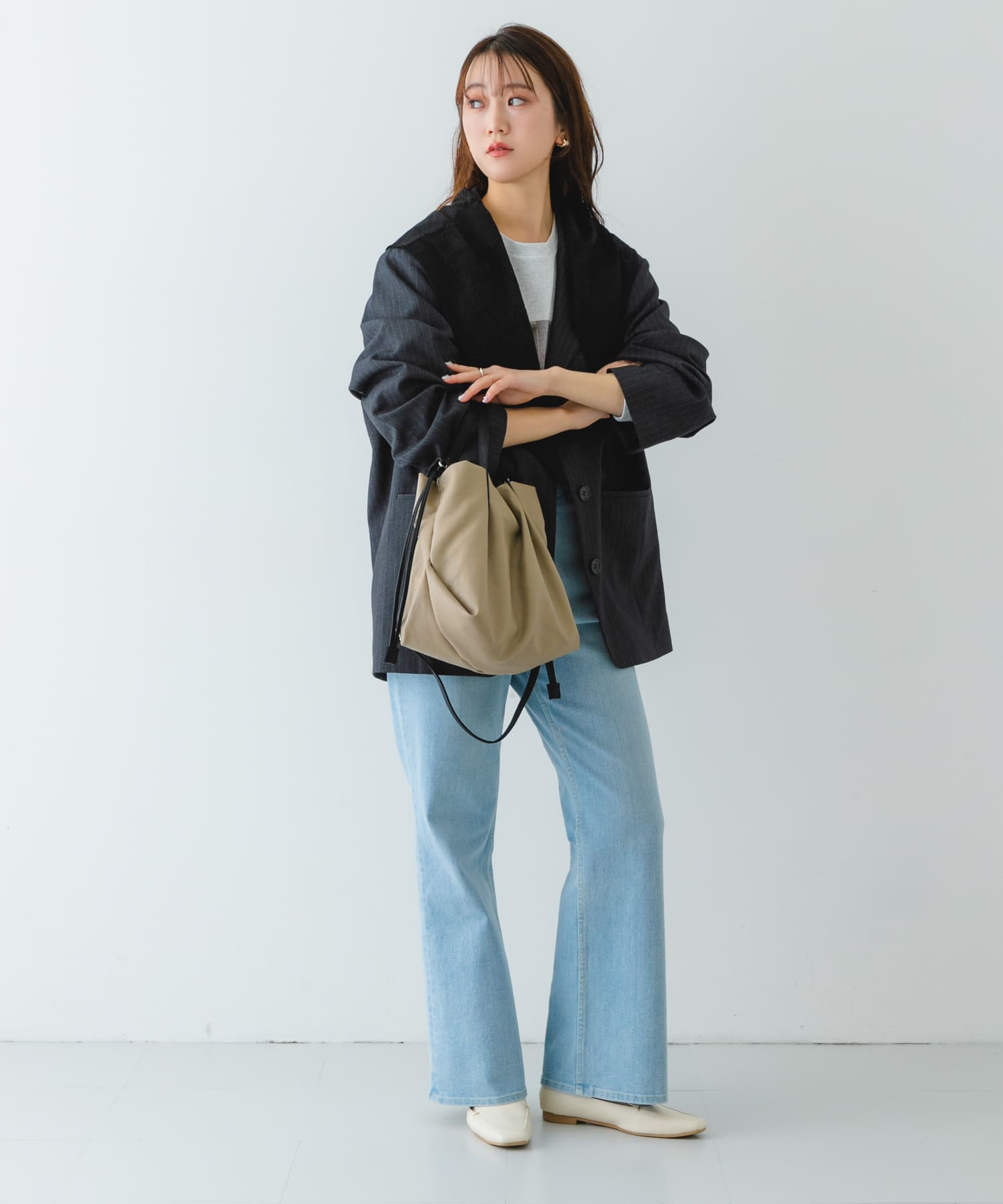 ウォッシャブルミニショルダーバッグ『Ssize』 BEIGE one