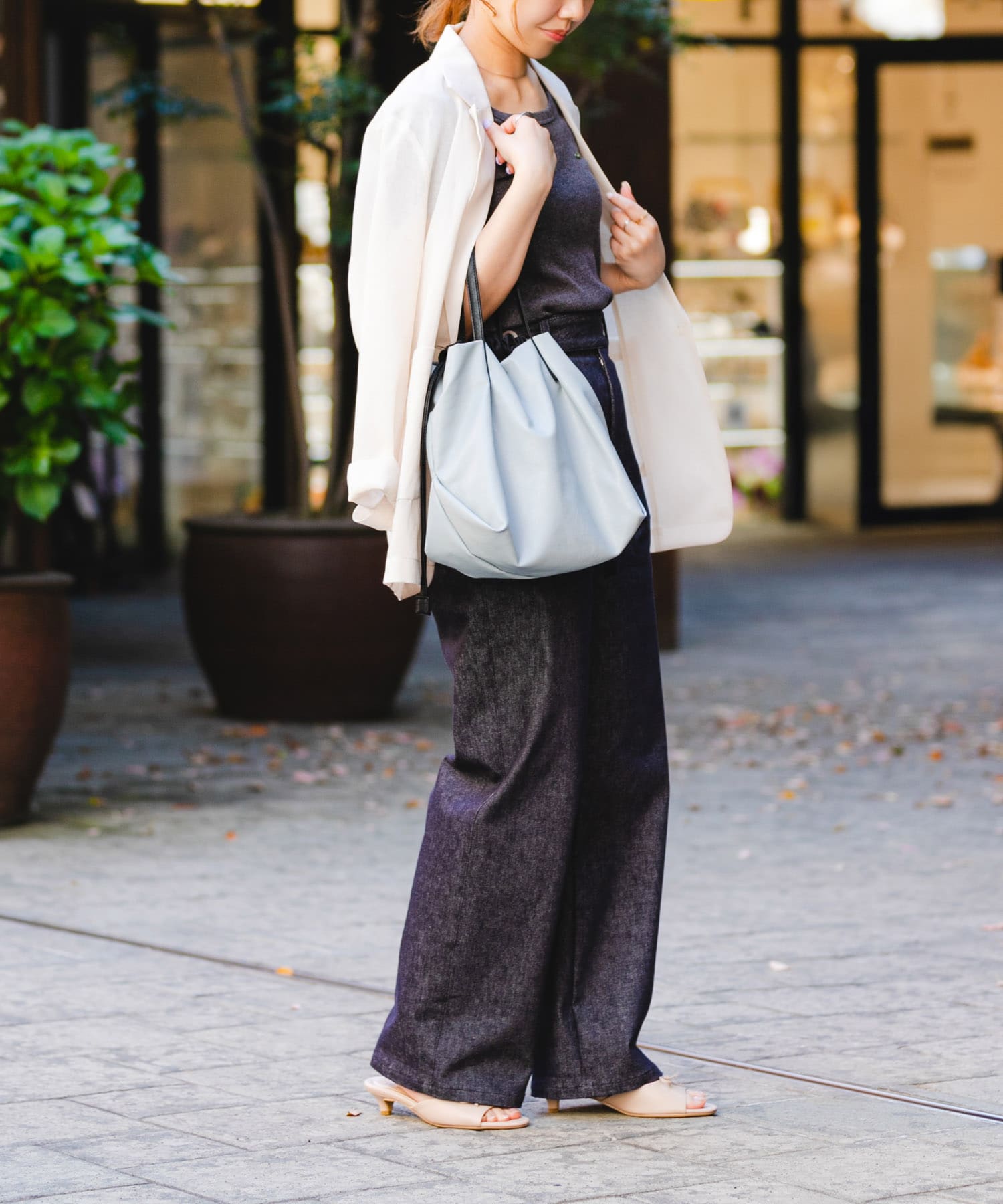 ウォッシャブルミニショルダーバッグ『Ssize』 BLUE GRAY one