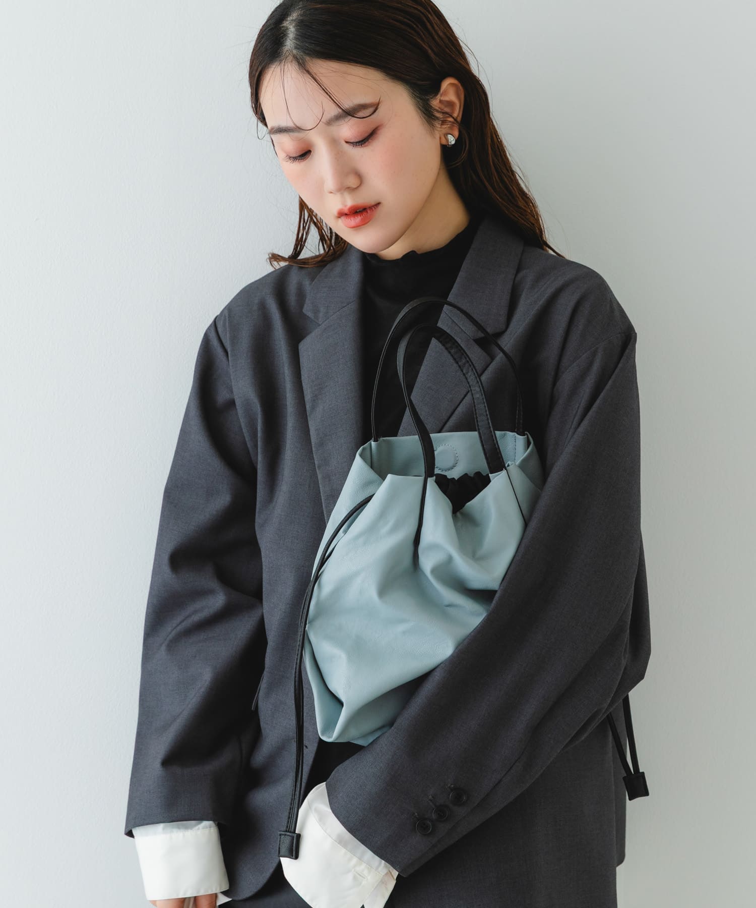 『Sサイズ』ウォッシャブルミニショルダーバッグ BLUE GRAY one