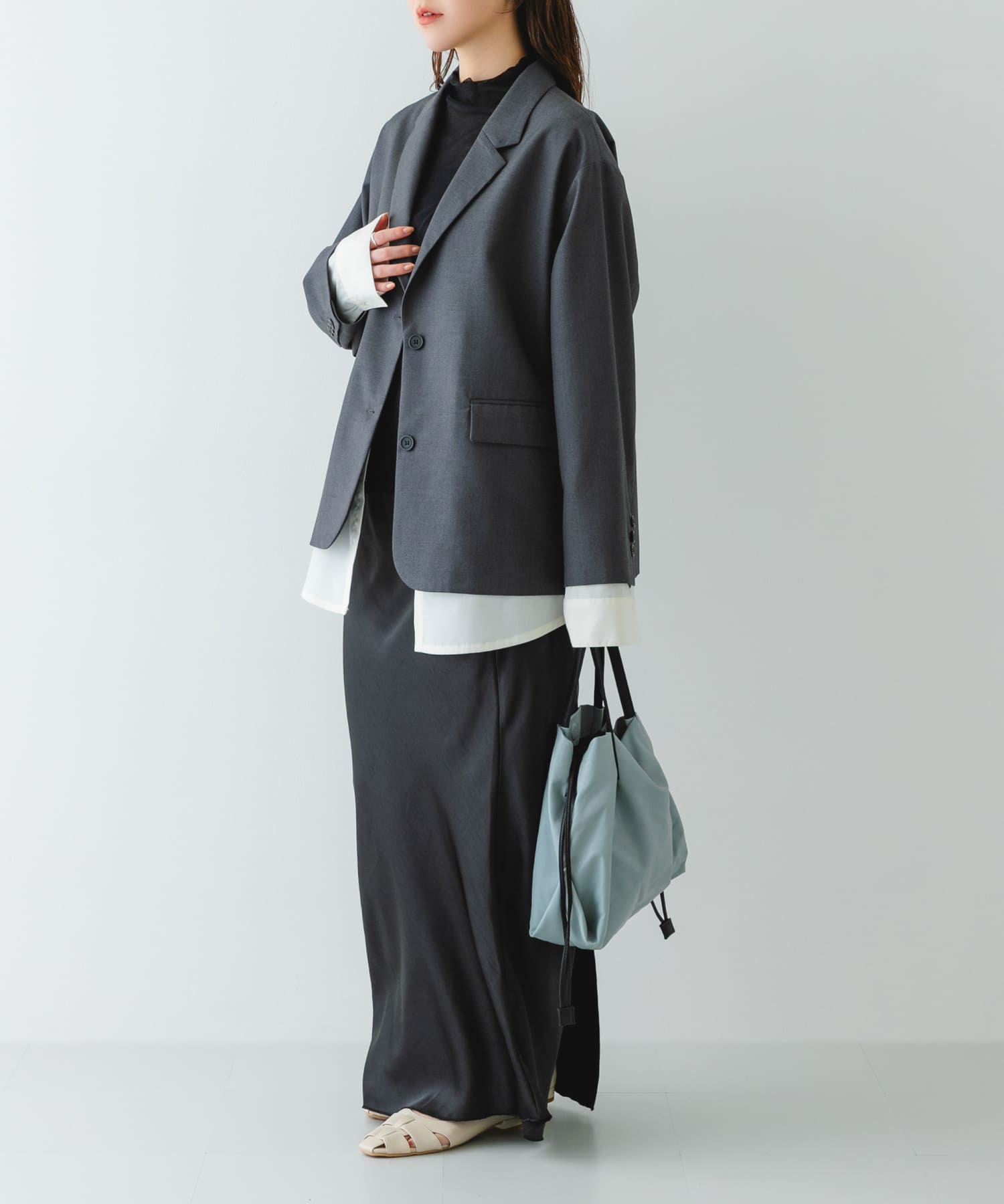 『Sサイズ』ウォッシャブルミニショルダーバッグ BLUE GRAY one