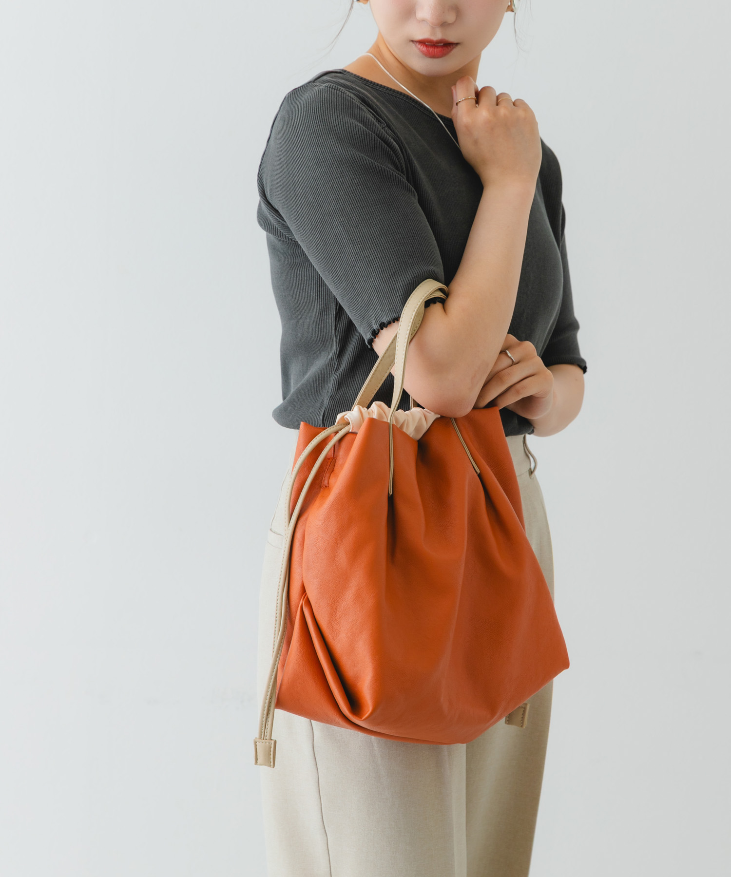 『Sサイズ』ウォッシャブルミニショルダーバッグ CAMEL one