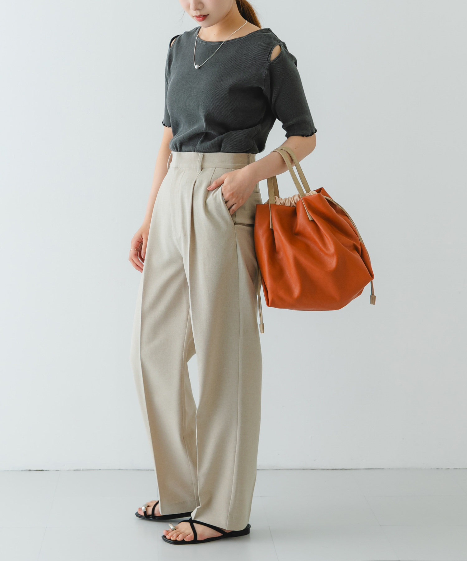 『Sサイズ』ウォッシャブルミニショルダーバッグ CAMEL one