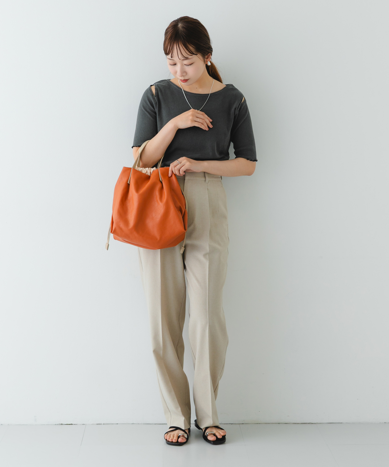 『Sサイズ』ウォッシャブルミニショルダーバッグ CAMEL one