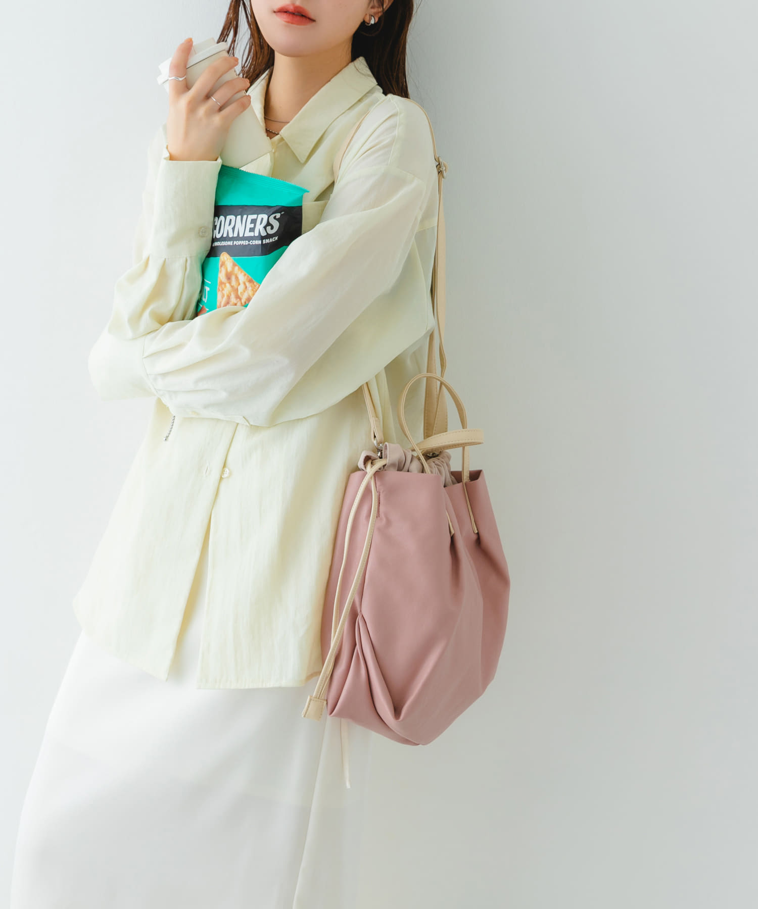 『Sサイズ』ウォッシャブルミニショルダーバッグ LIGHT PINK one
