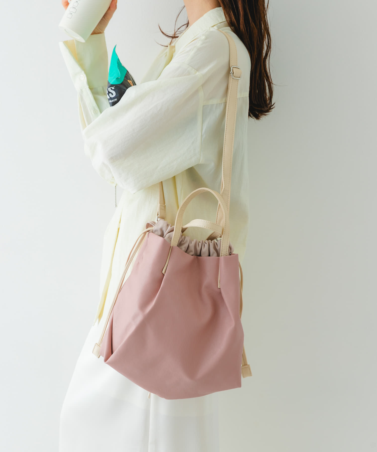 『Sサイズ』ウォッシャブルミニショルダーバッグ LIGHT PINK one