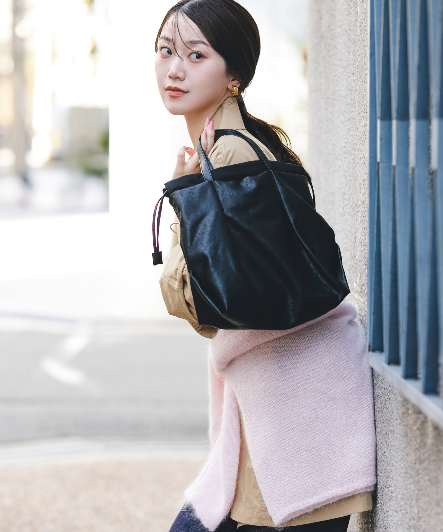 ウォッシャブルミニショルダーバッグ『Ssize』 BLACK one