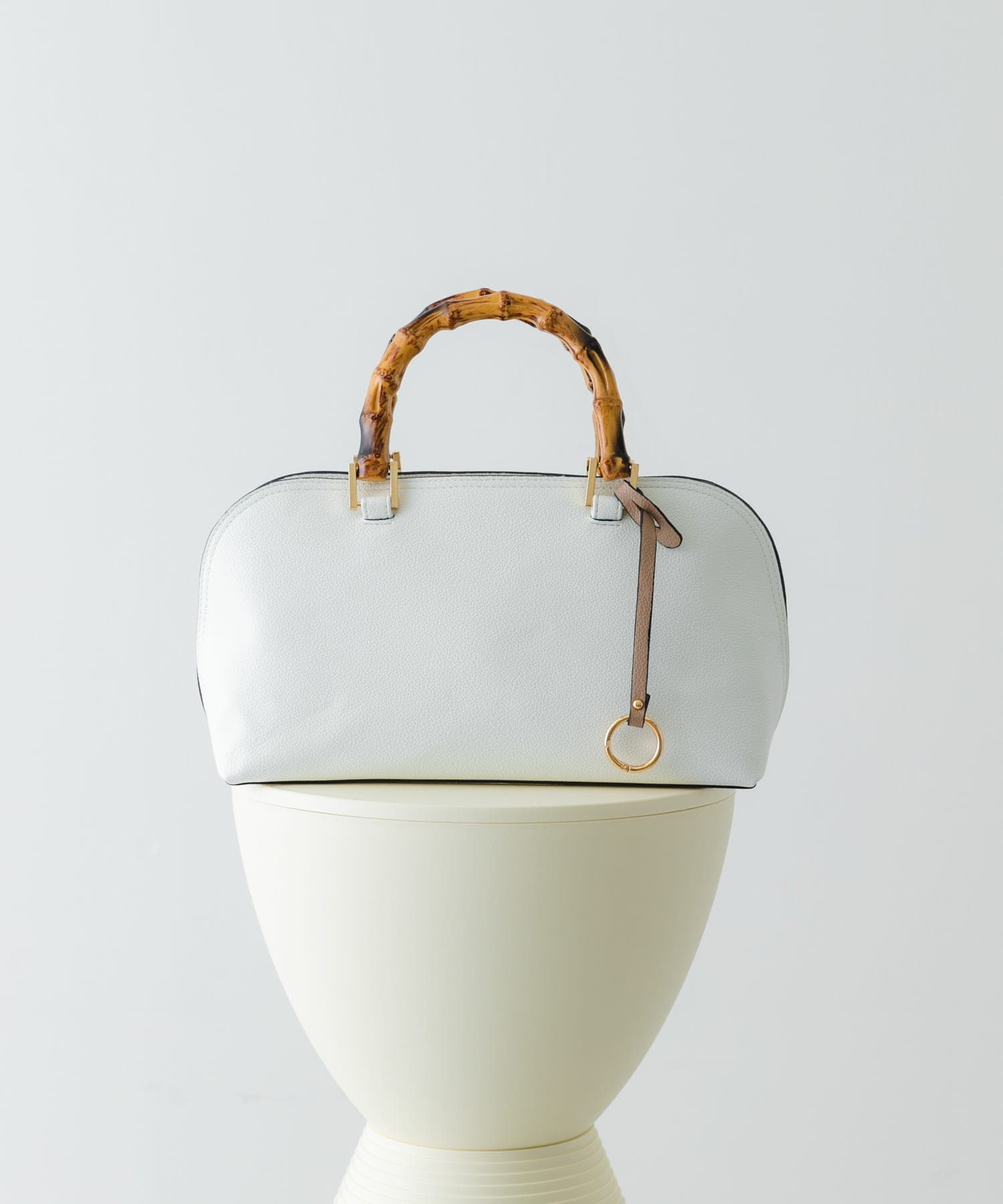 バンブー風ヨコナガバッグ WHITE one