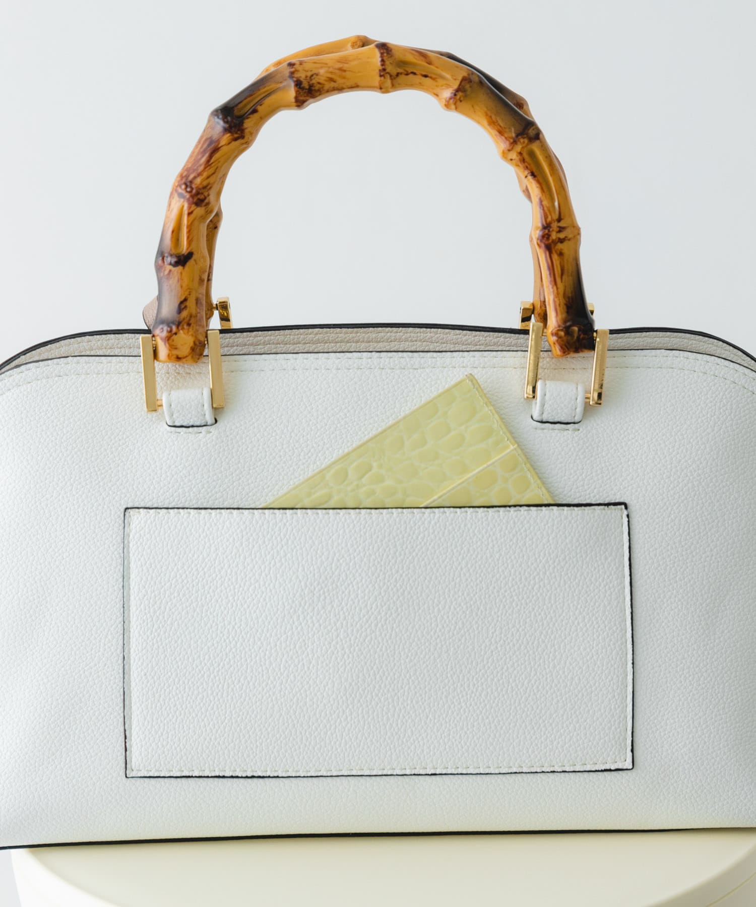バンブー風ヨコナガバッグ WHITE one