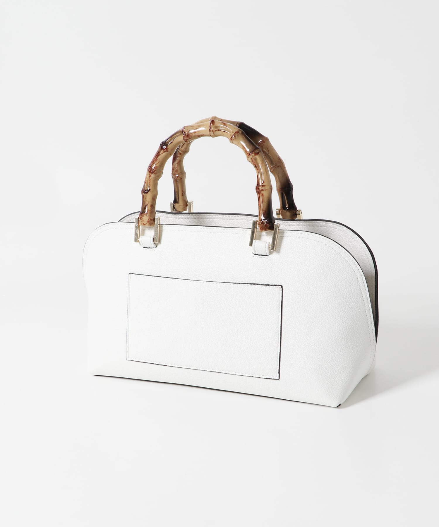 バンブー風ヨコナガバッグ WHITE one