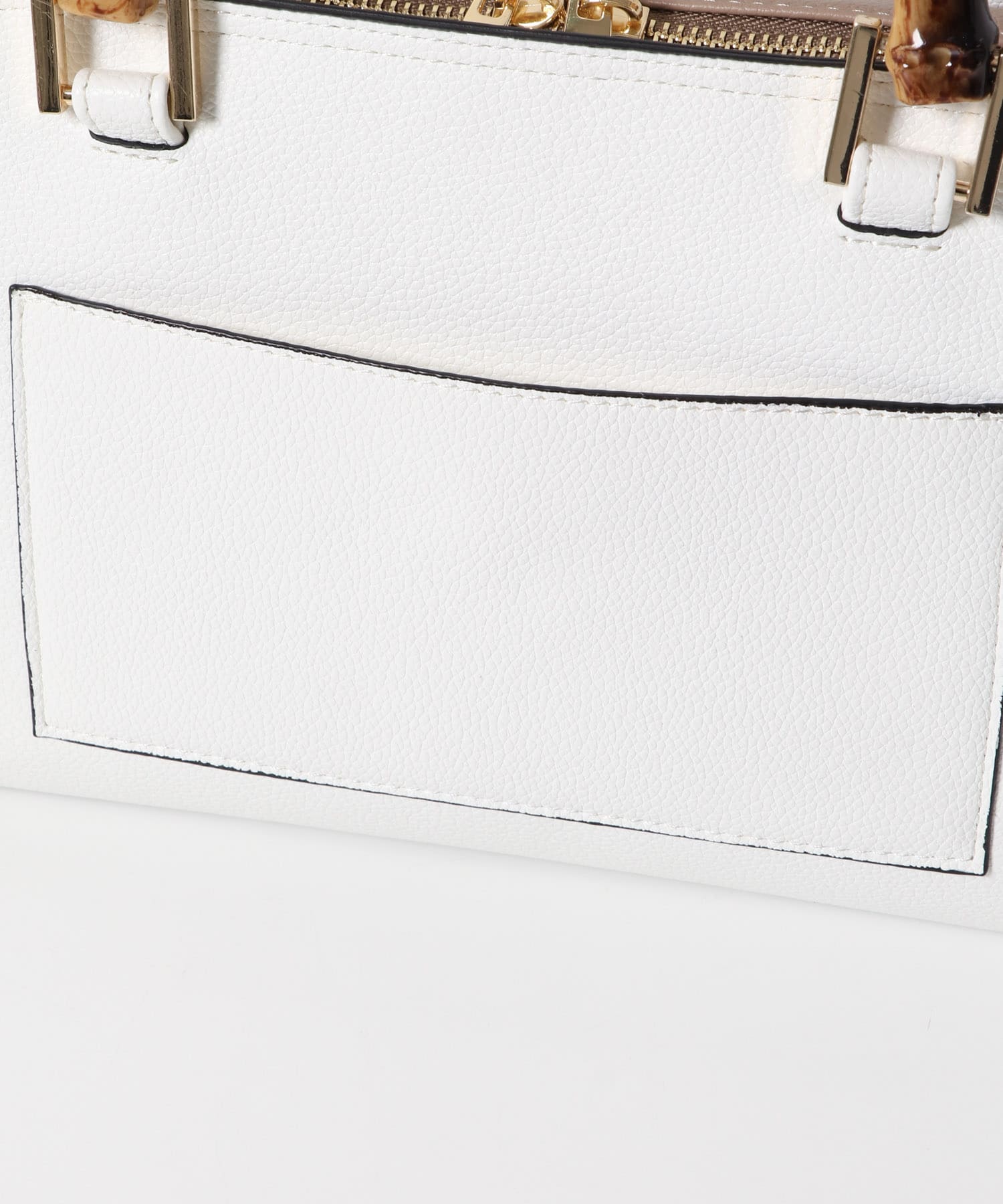 バンブー風ヨコナガバッグ WHITE one