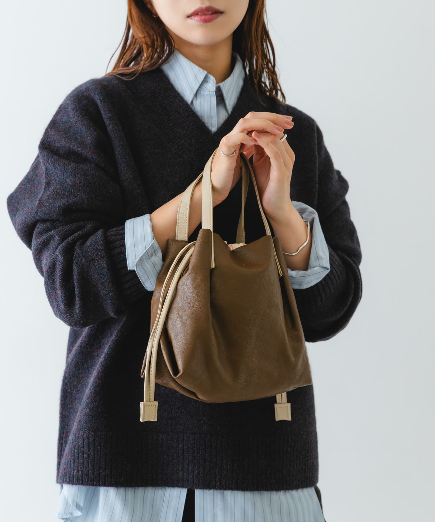 ウォッシャブルプチバッグ『XSsize』 BROWN one