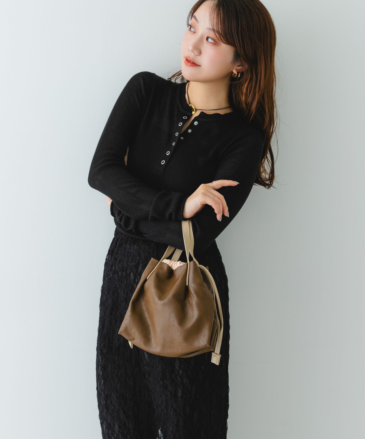 ウォッシャブルプチバッグ『XSsize』 BROWN one