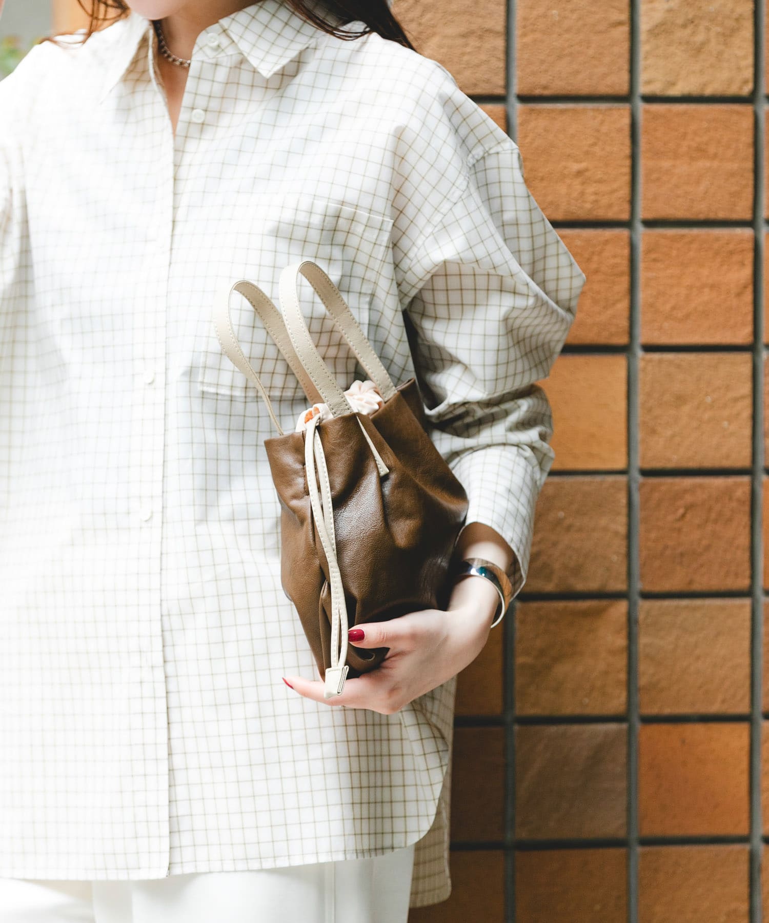 『XSサイズ』ウォッシャブルプチバッグ BROWN one