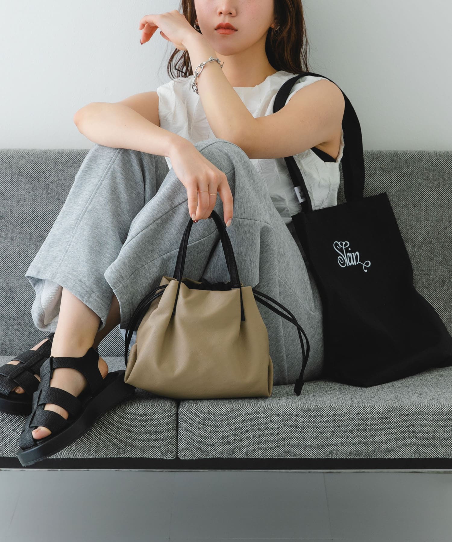 ウォッシャブルプチバッグ『XSsize』 BEIGE one
