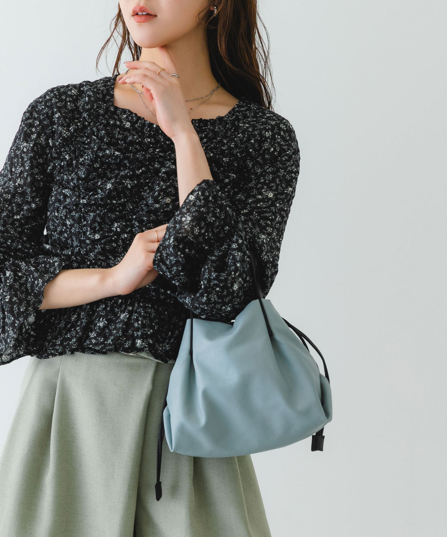 ウォッシャブルプチバッグ『XSsize』 BLUE GRAY one